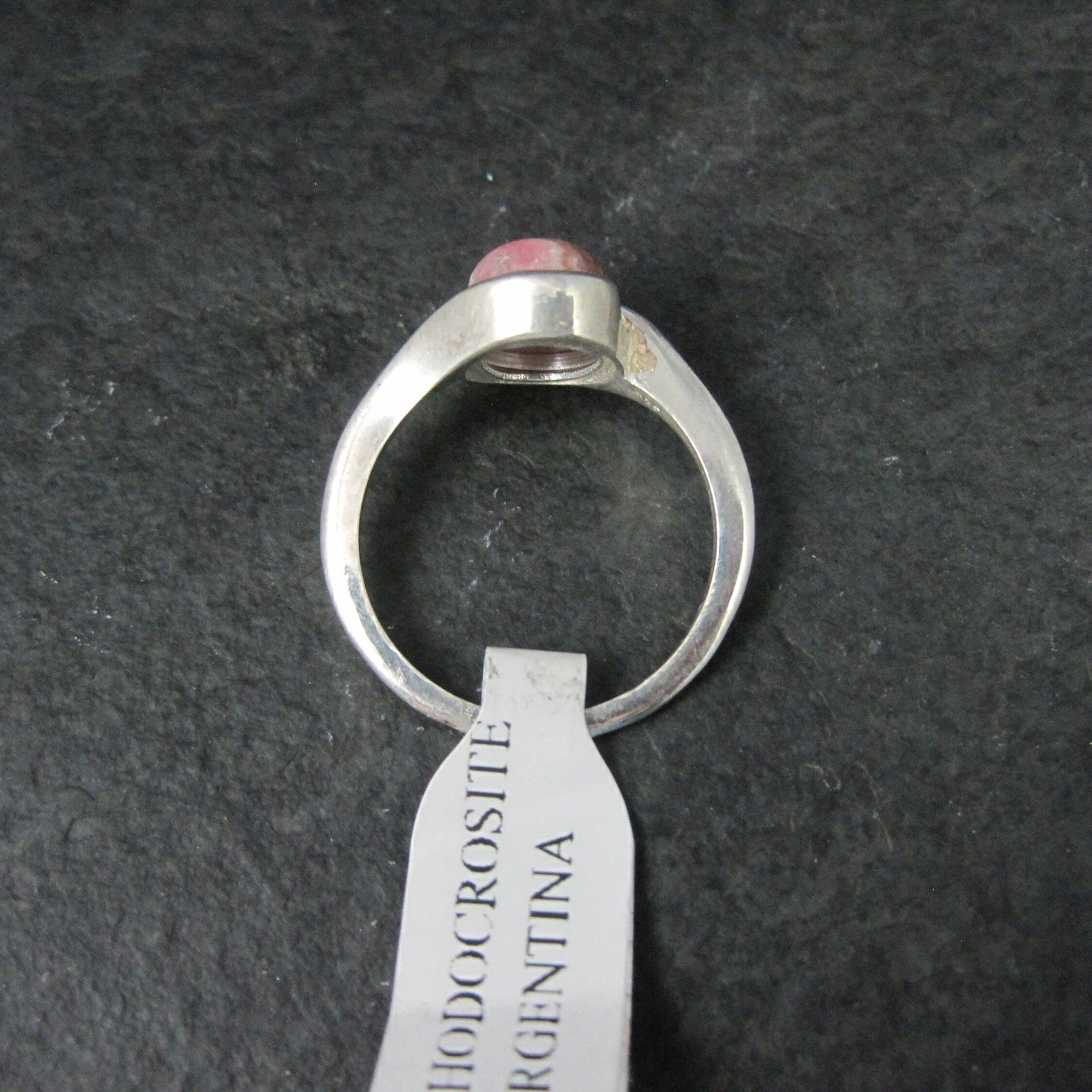 Dainty Estate Sterling Rhodochrosite Ring Size 9