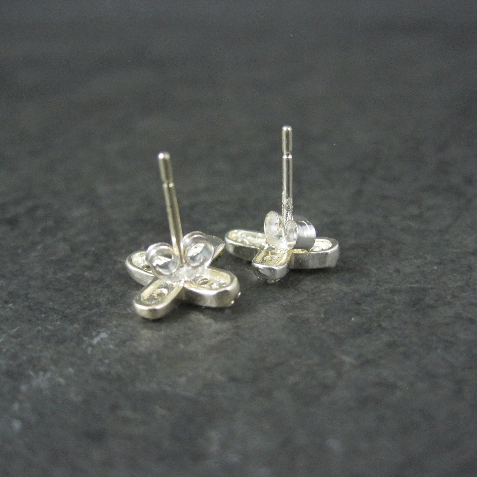 Vintage Sterling Silver Cubic Zirconia X Earrings