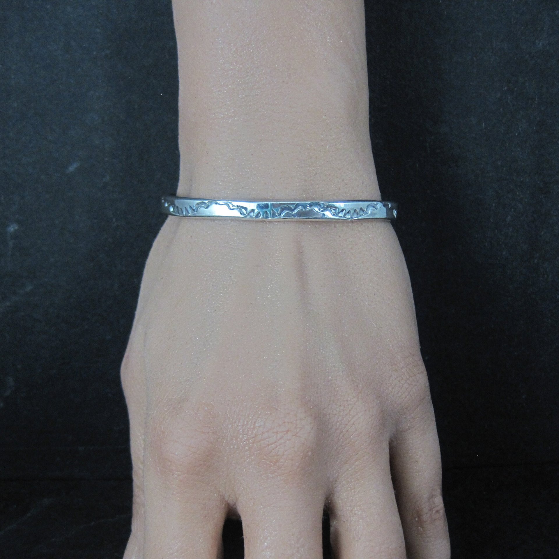 Southwestern Vintage Sterling Cuff Bracelet 6 Inches Tahe