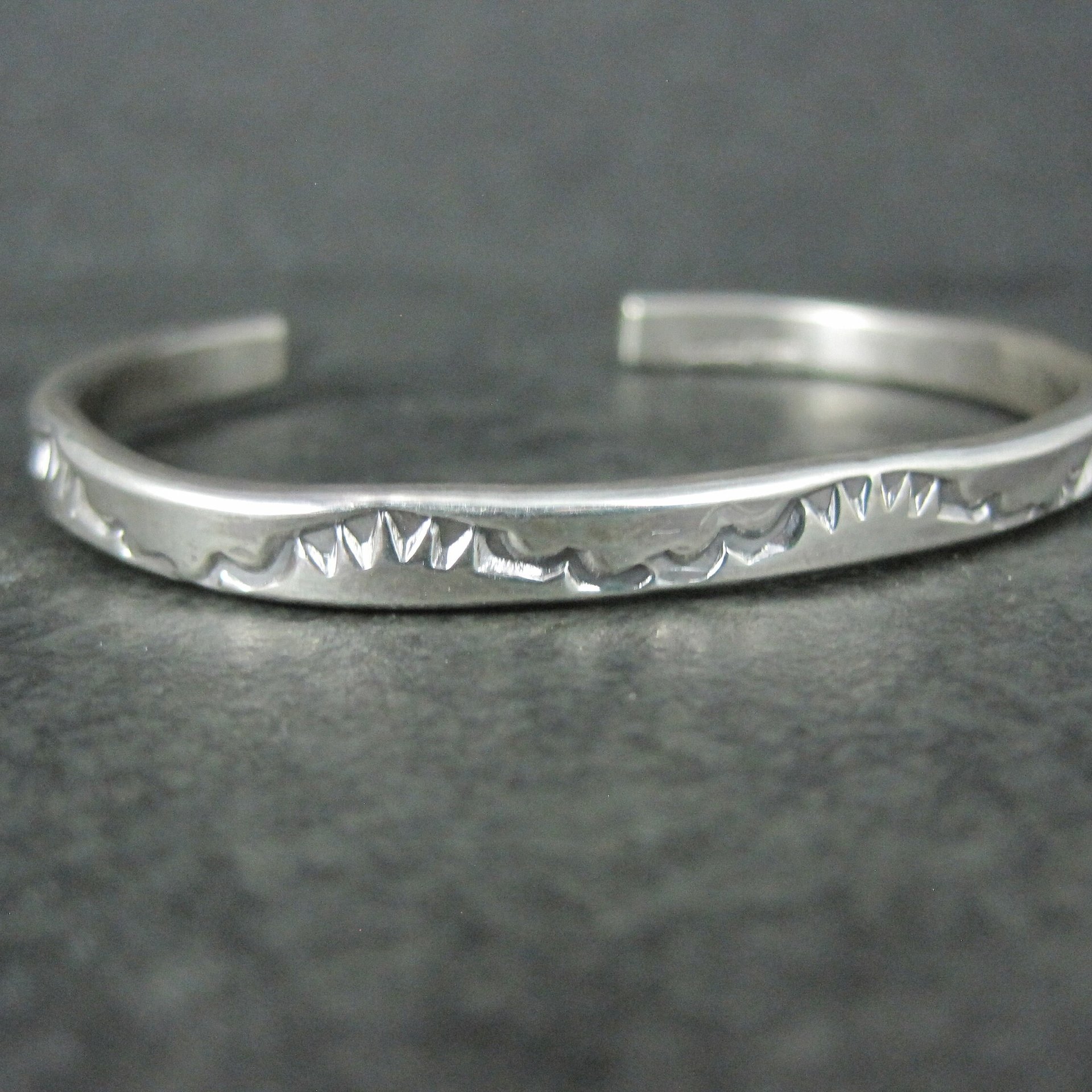 Southwestern Vintage Sterling Cuff Bracelet 6 Inches Tahe