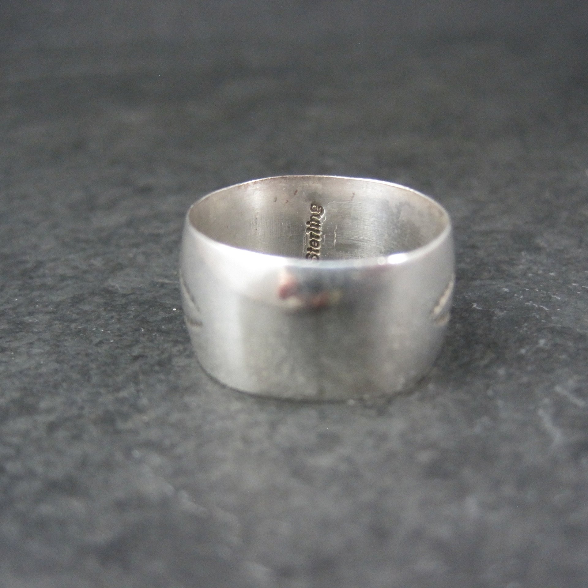 Wide Southwestern Sterling Band Ring Size 6