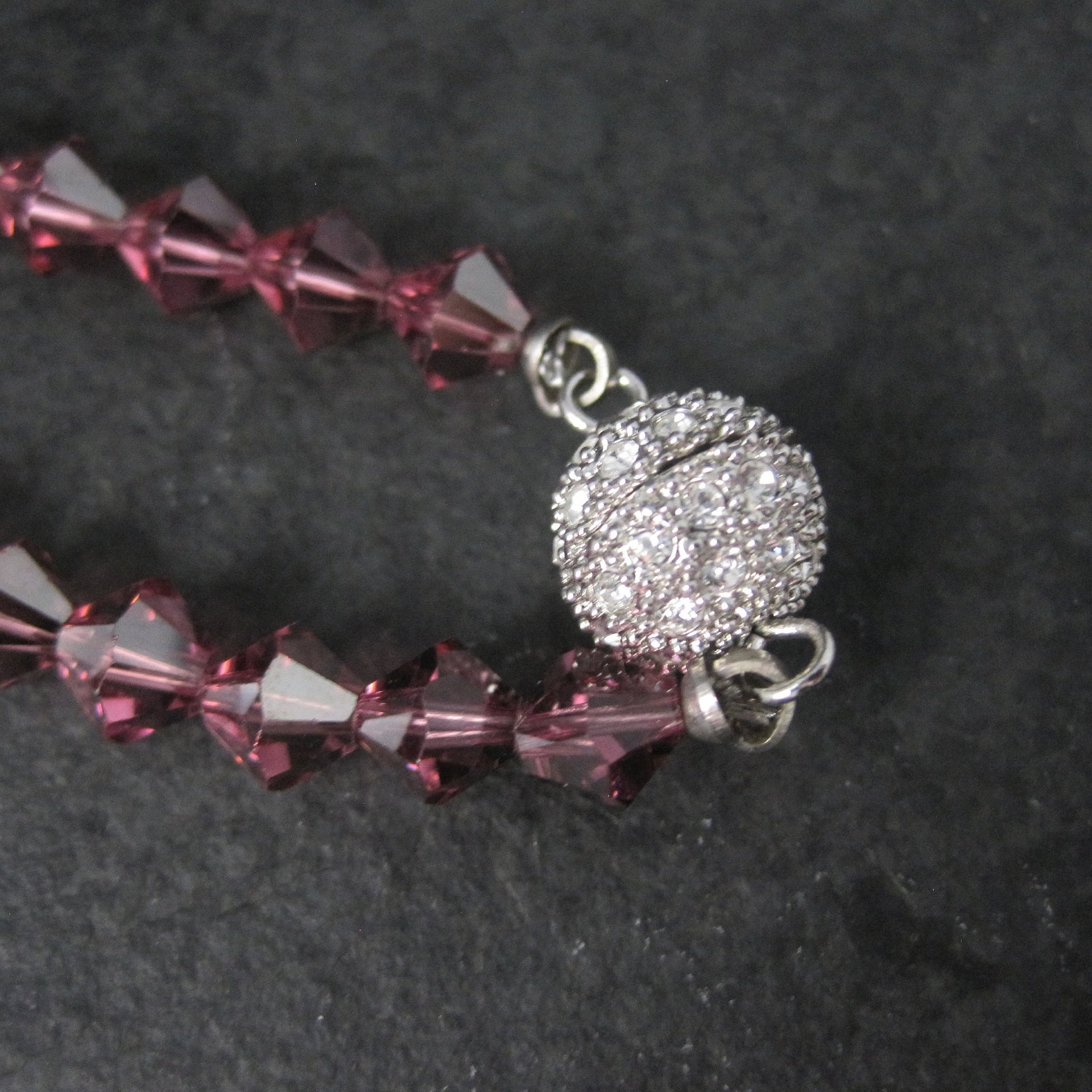 Purple Austrian Crystal Bead Necklace 17 Inches