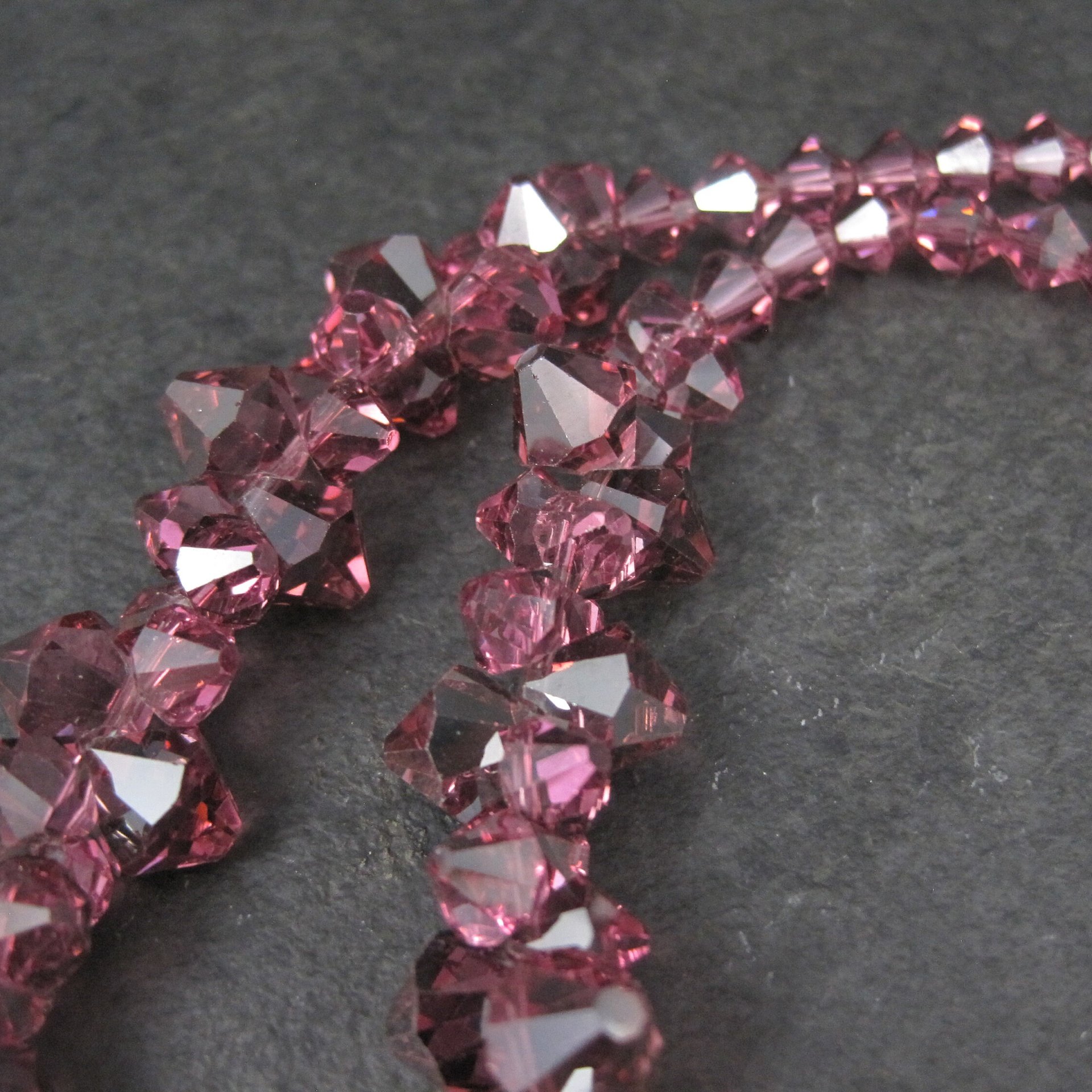 Purple Austrian Crystal Bead Necklace 17 Inches