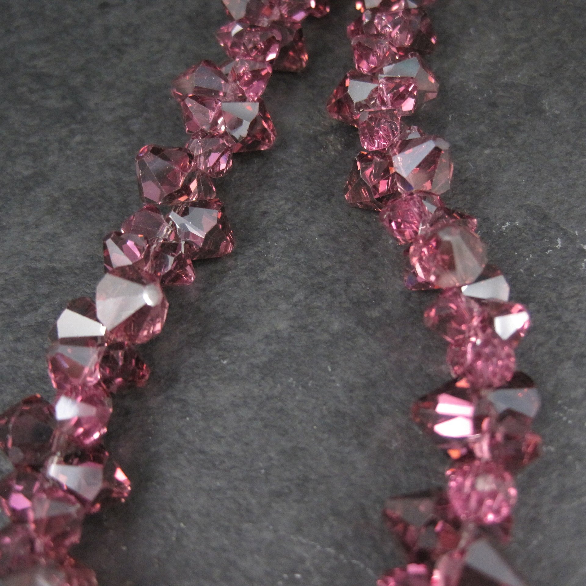 Purple Austrian Crystal Bead Necklace 17 Inches