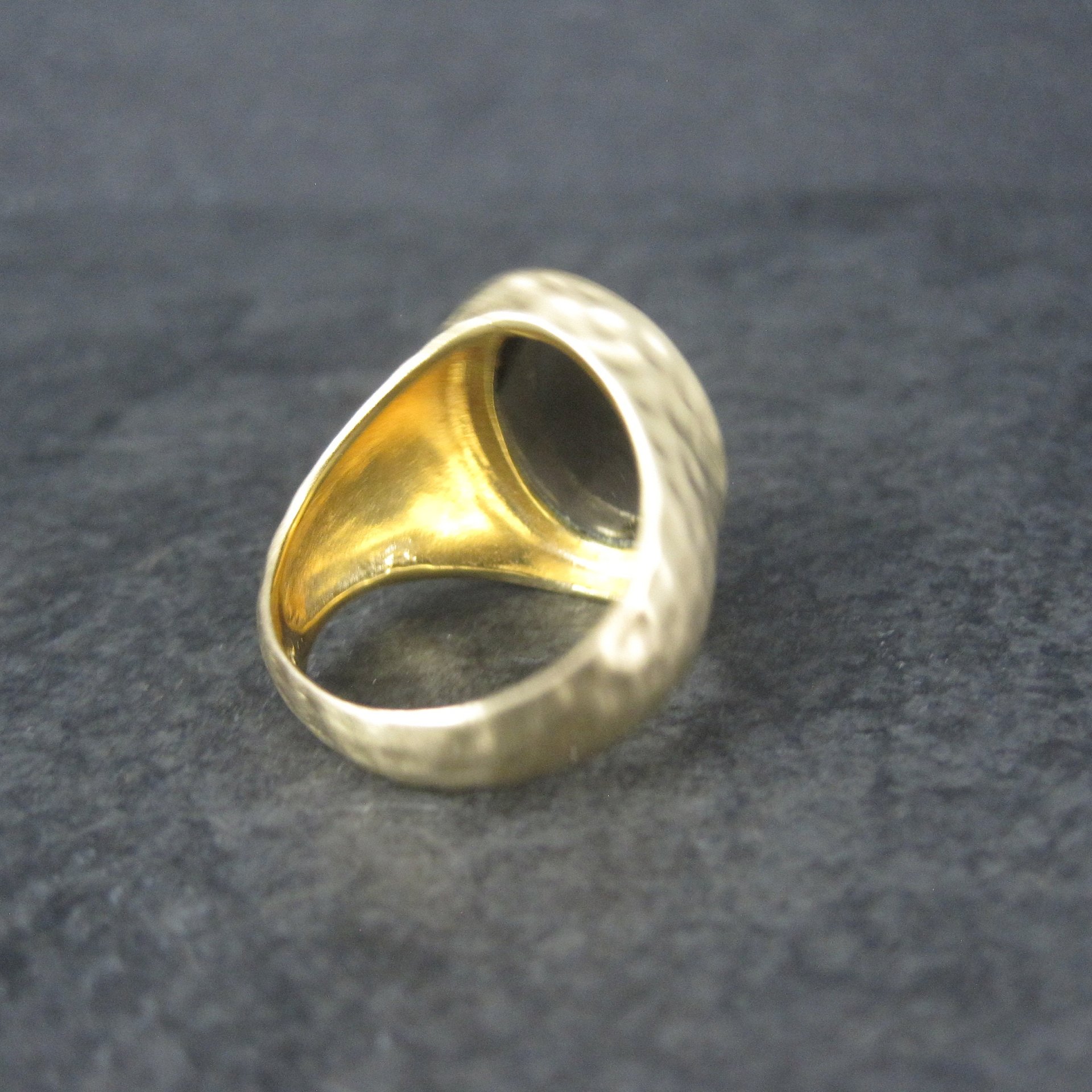 Vintage Vermeil Sterling Smoky Topaz Ring Size 8
