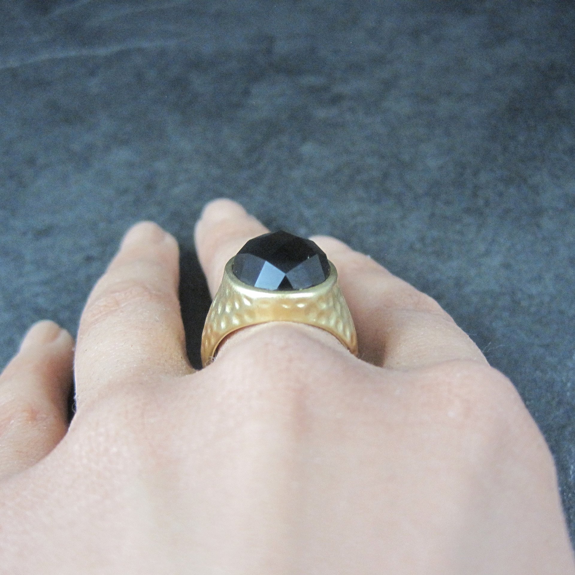 Vintage Vermeil Sterling Smoky Topaz Ring Size 8