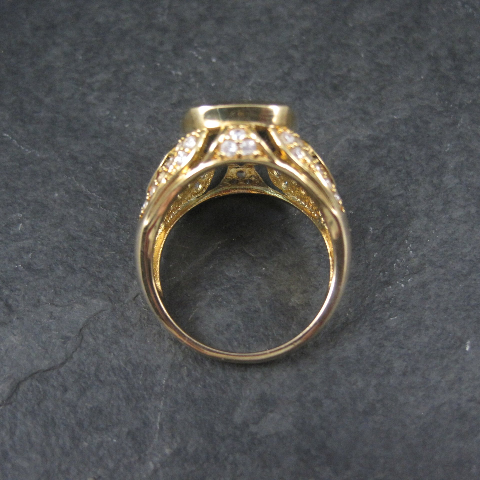 Unique Vermeil Sterling Blue Quartz Ring Size 8