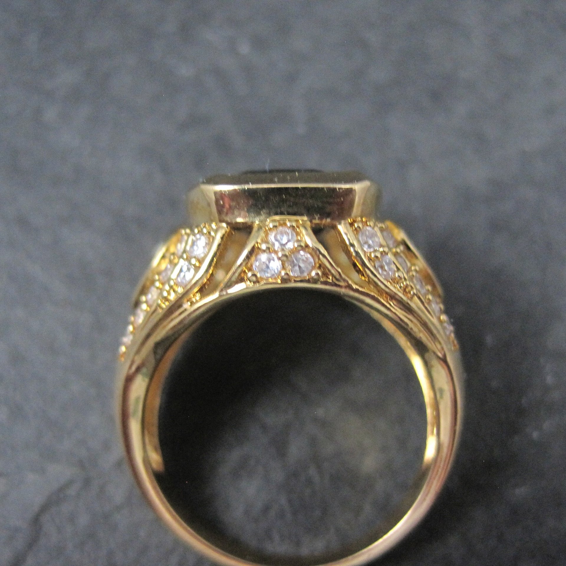 Unique Vermeil Sterling Blue Quartz Ring Size 8