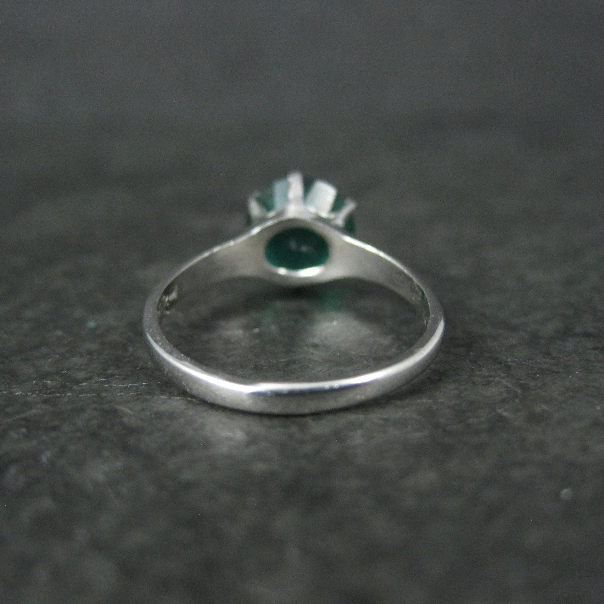 Vintage Sterling Emerald Solitaire Ring New Old Stock Multiple Sizes