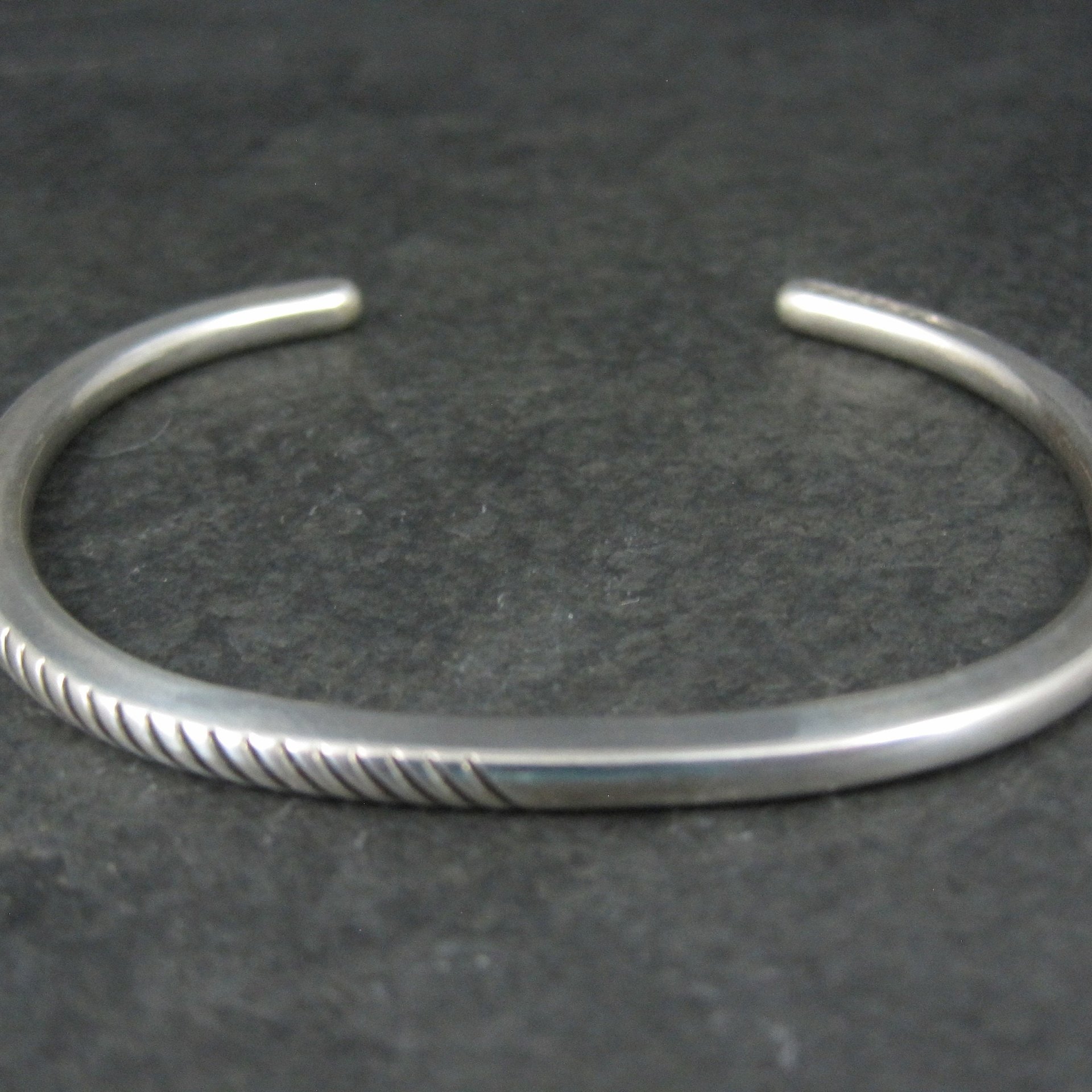 Contemporary Navajo Sterling Cuff Bracelet 6.75 Inches Boyd Tsosie