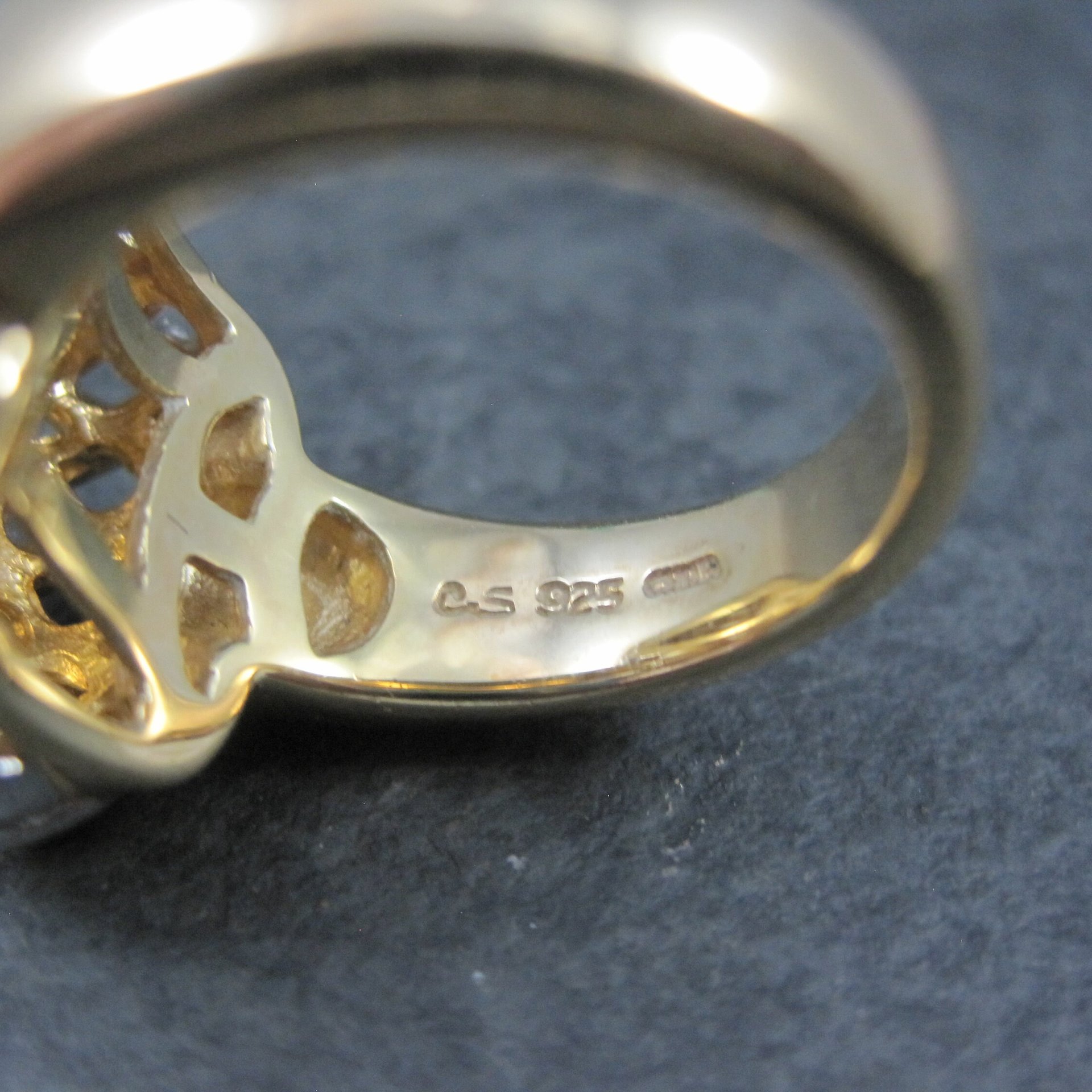 Vintage Vermeil Sterling Citrine Ring Size 8