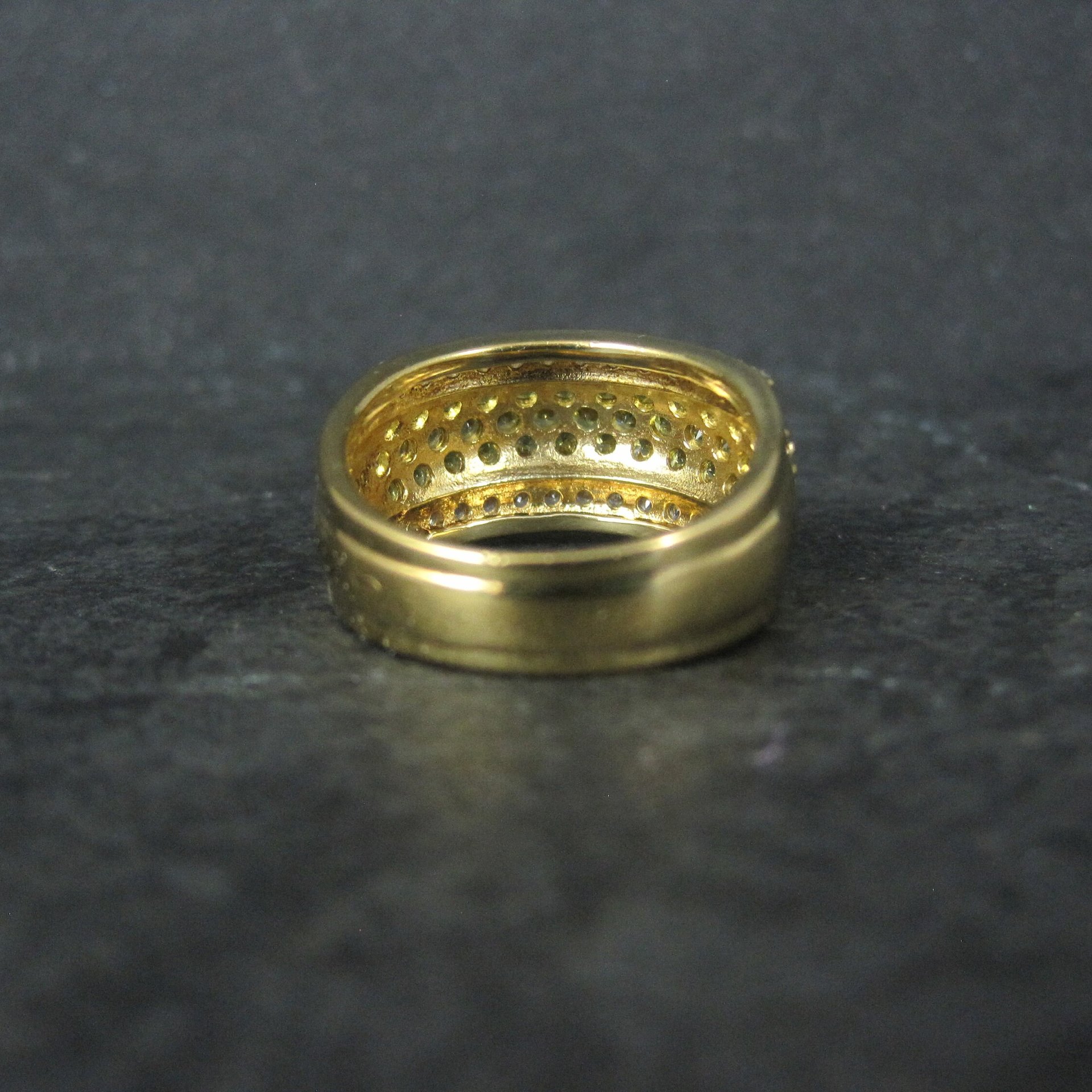 Vermeil Sterling Yellow White Cz Ring Size 8