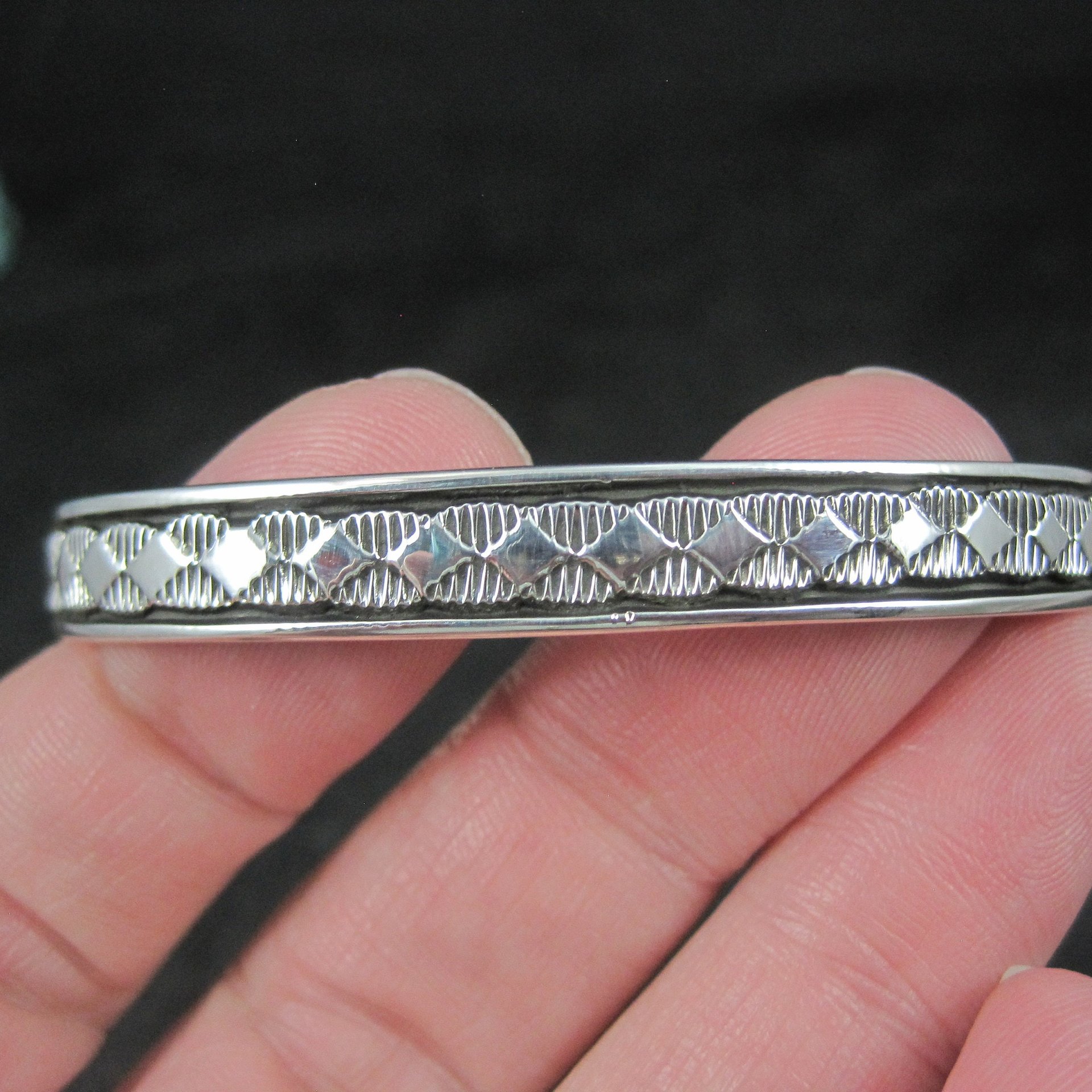Vintage Southwestern Sterling Cuff Bracelet 6 Inches Bruce Morgan