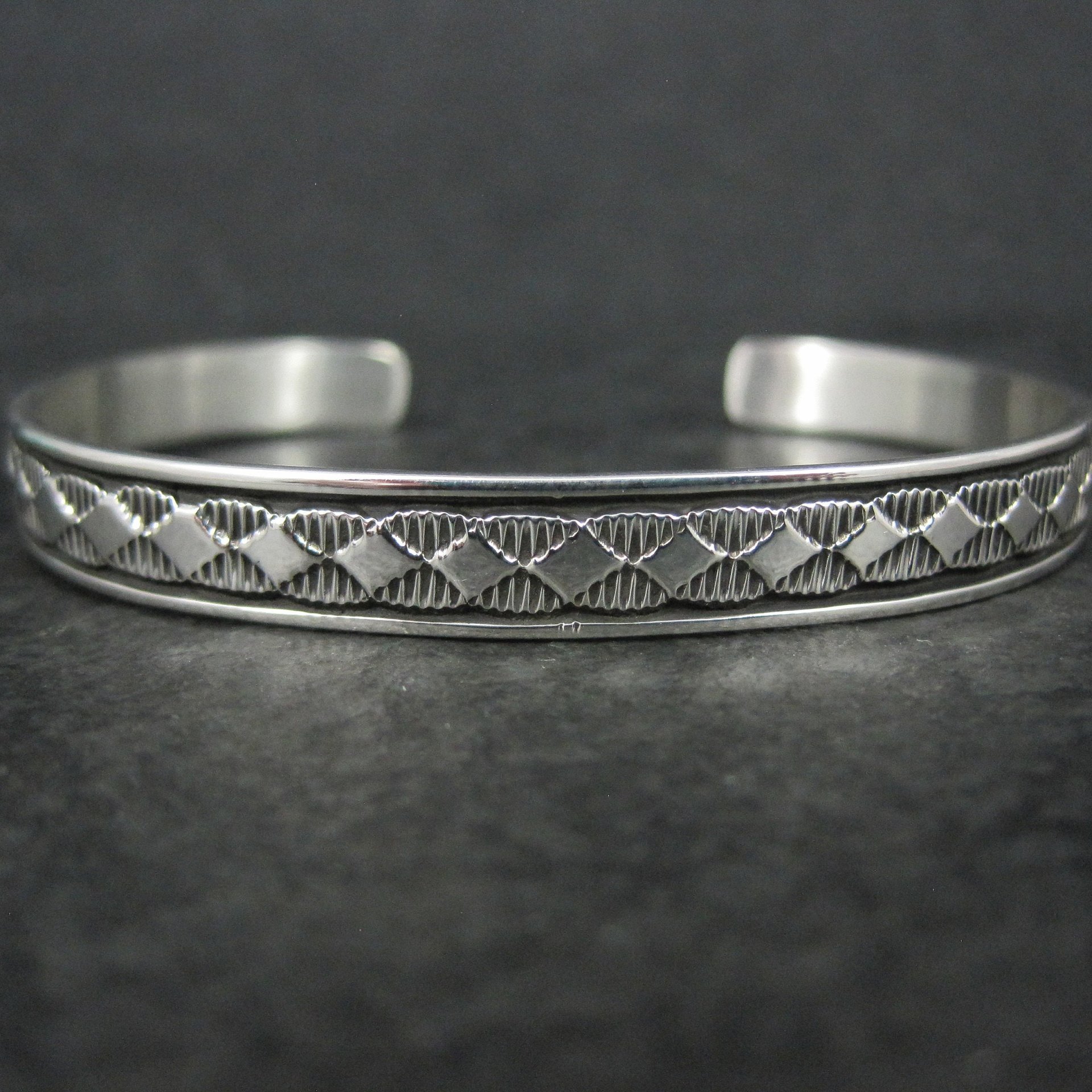Vintage Southwestern Sterling Cuff Bracelet 6 Inches Bruce Morgan