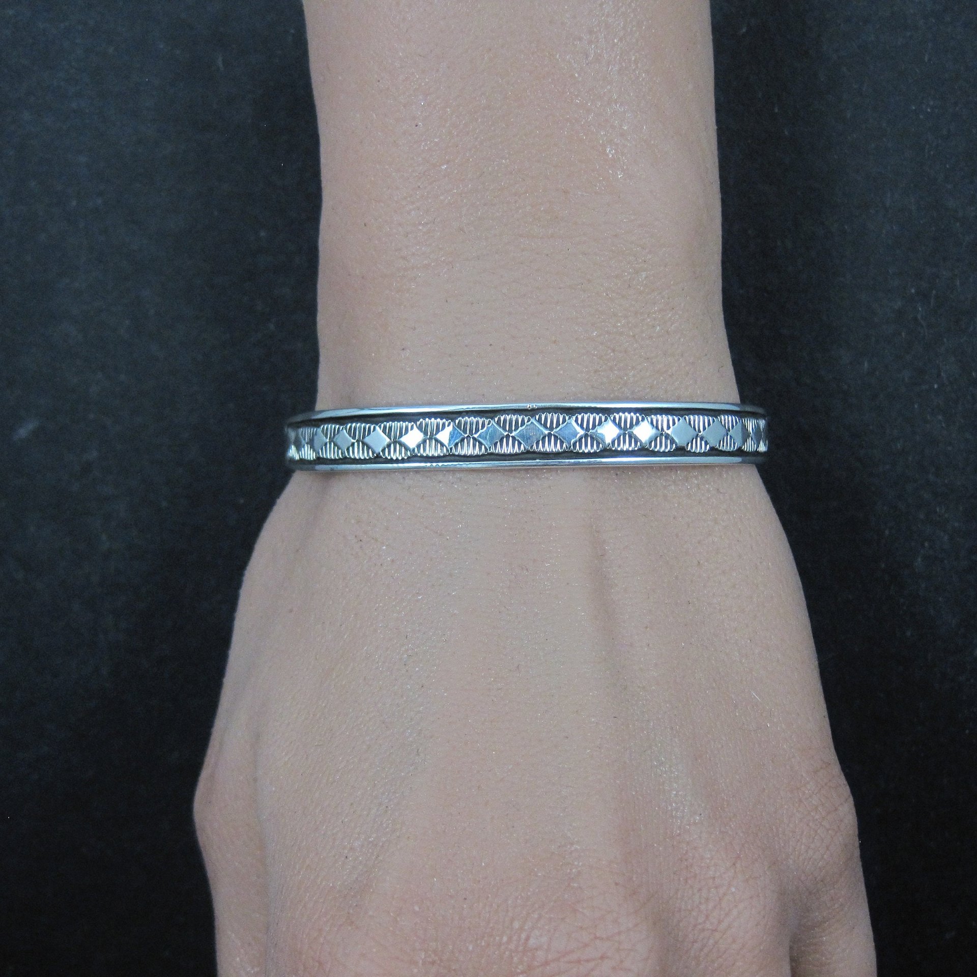 Vintage Southwestern Sterling Cuff Bracelet 6 Inches Bruce Morgan