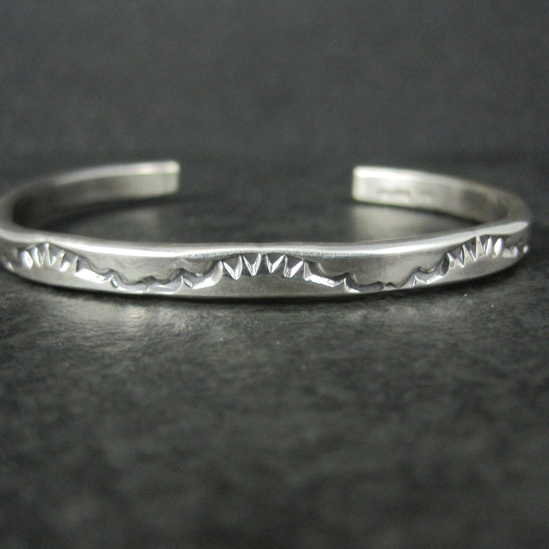 Southwestern Vintage Sterling Cuff Bracelet 6 Inches Tahe