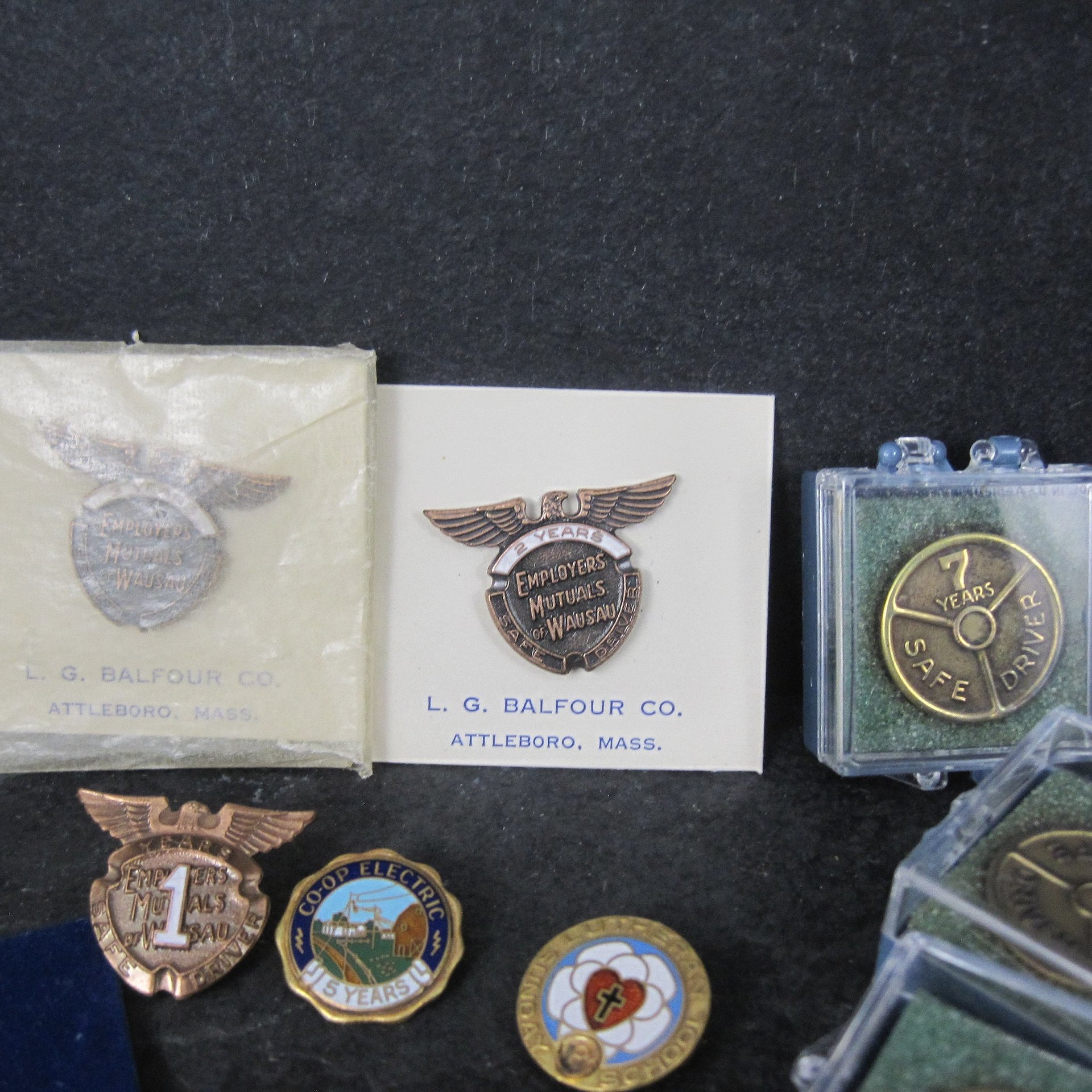 Lot of 16 Vintage Pins Good Driver School Awards Gold Filled