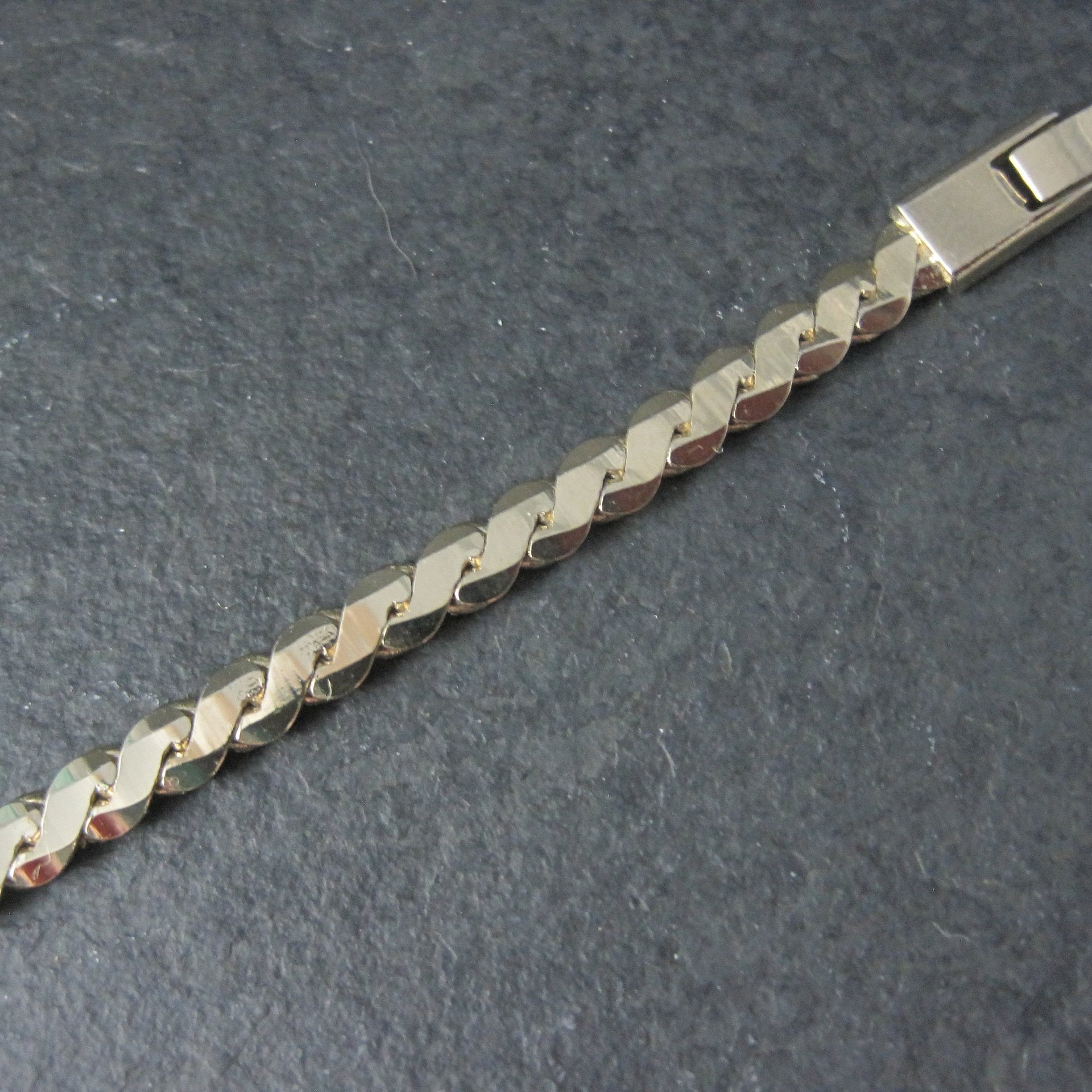 Vintage 4mm Gold Plated Chain Bracelet 7 Inches