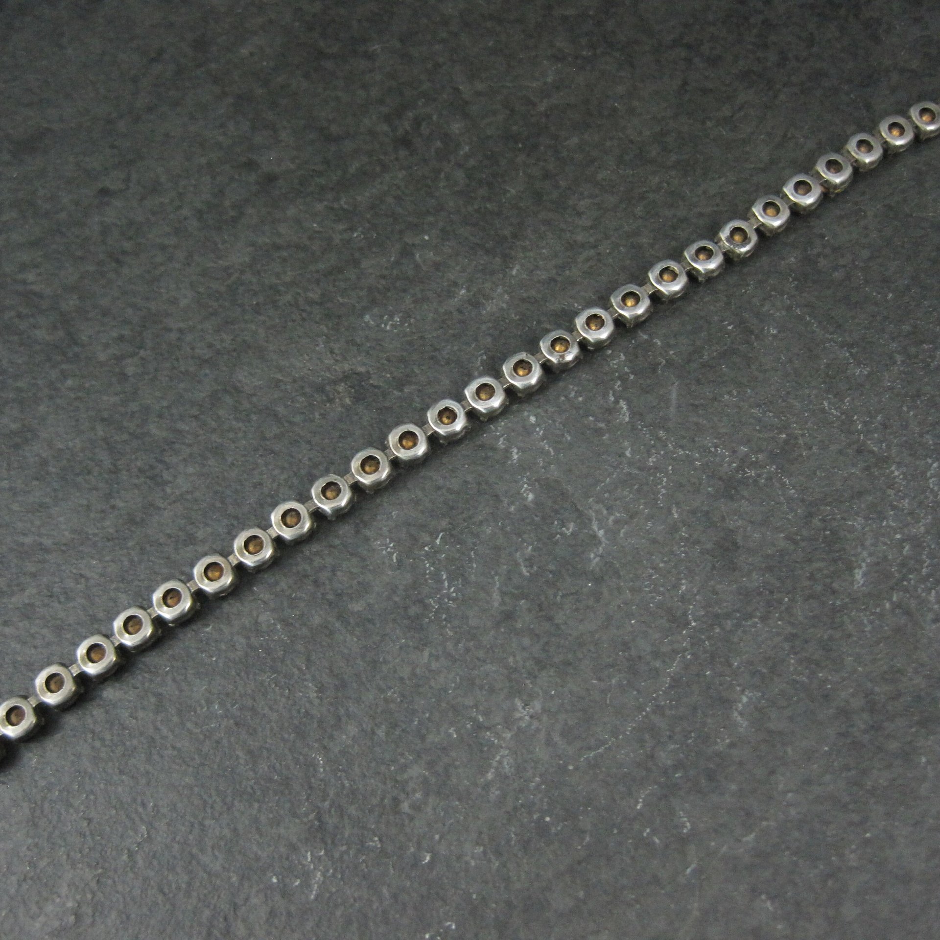 Vintage Sterling Purple Glass Bracelet 7 Inches