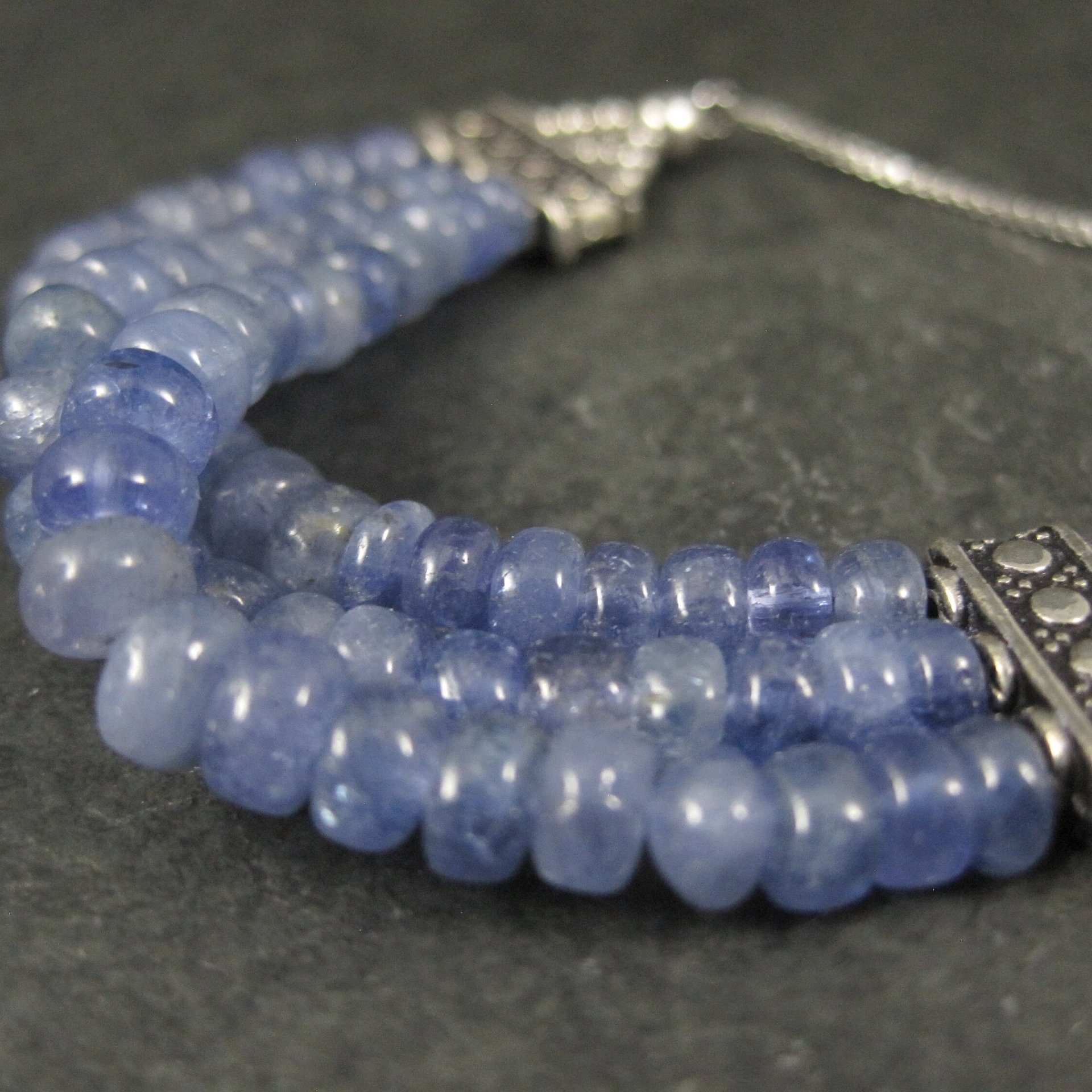 Sterling Tanzanite Bolo Bracelet 6-8"