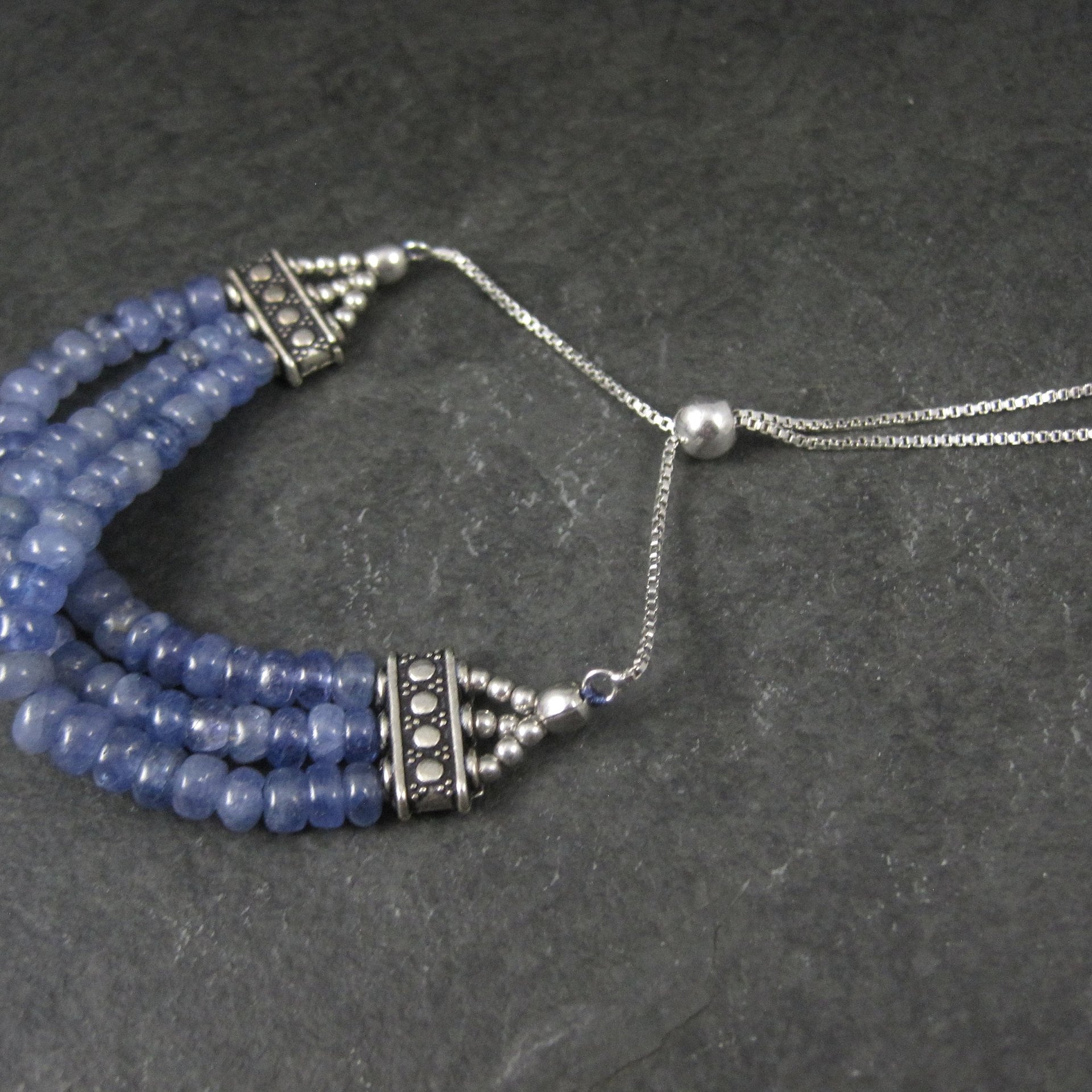 Sterling Tanzanite Bolo Bracelet 6-8"