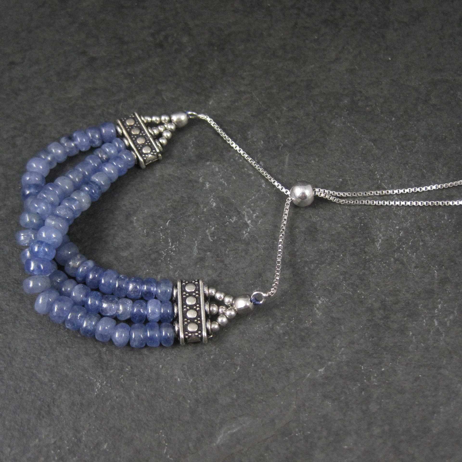 Sterling Tanzanite Bolo Bracelet 6-8"