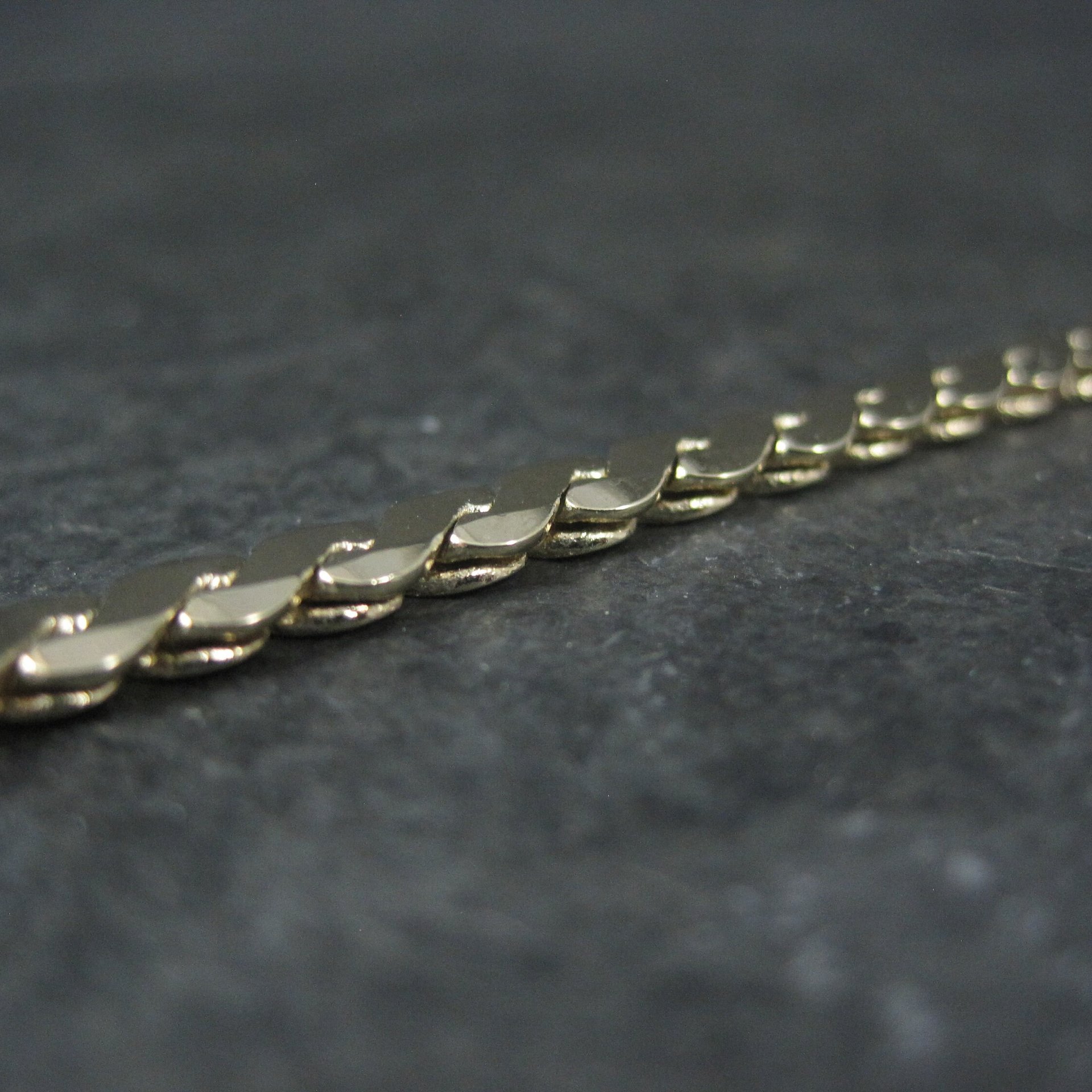 Vintage 4mm Gold Plated Chain Bracelet 7 Inches