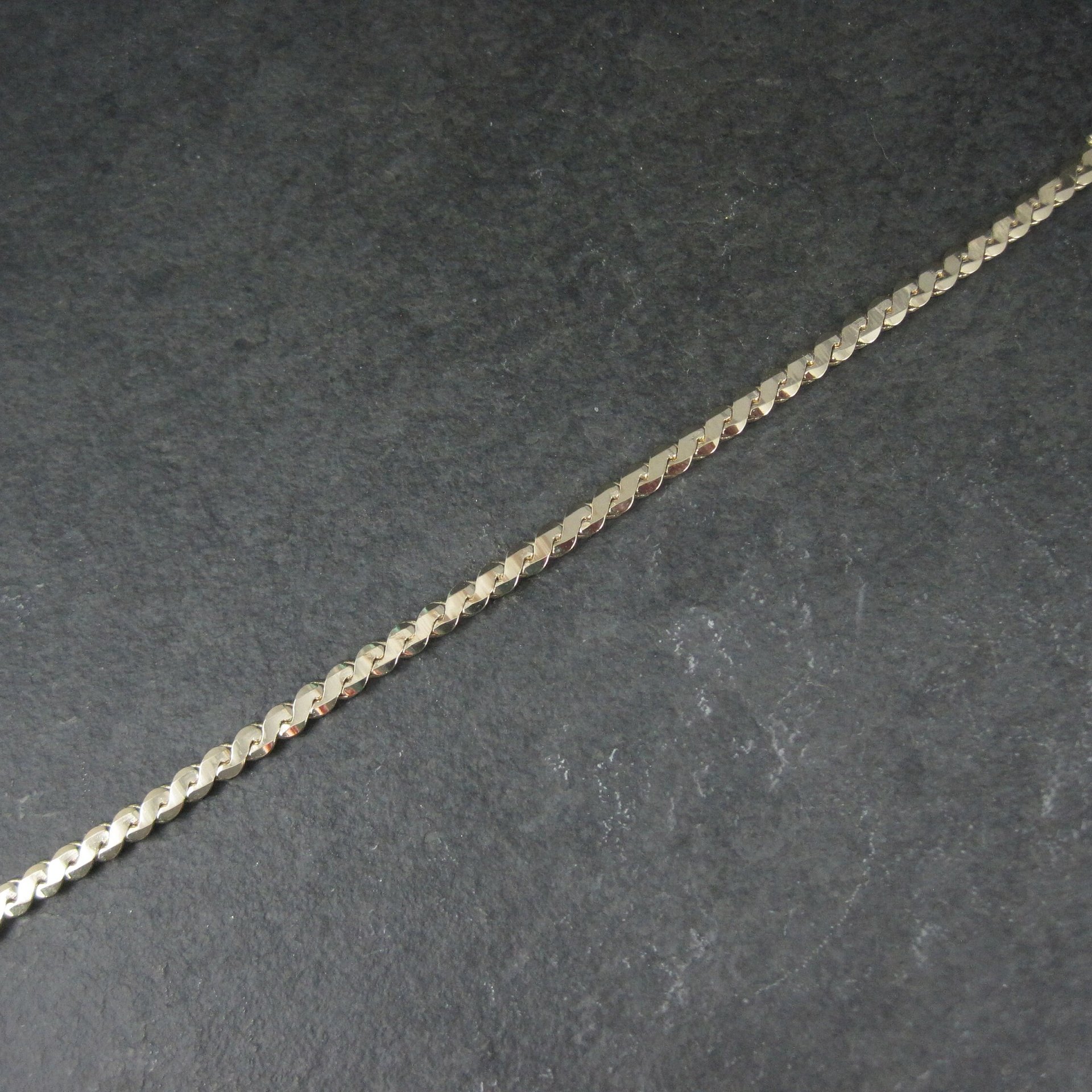 Vintage 4mm Gold Plated Chain Bracelet 7 Inches
