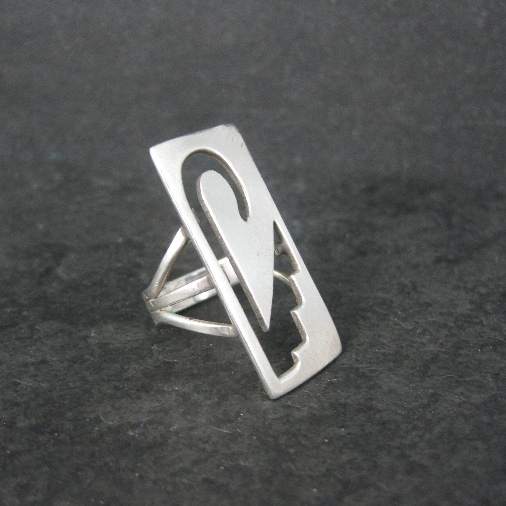 Long Southwestern Hopi Sterling Ring Size 7
