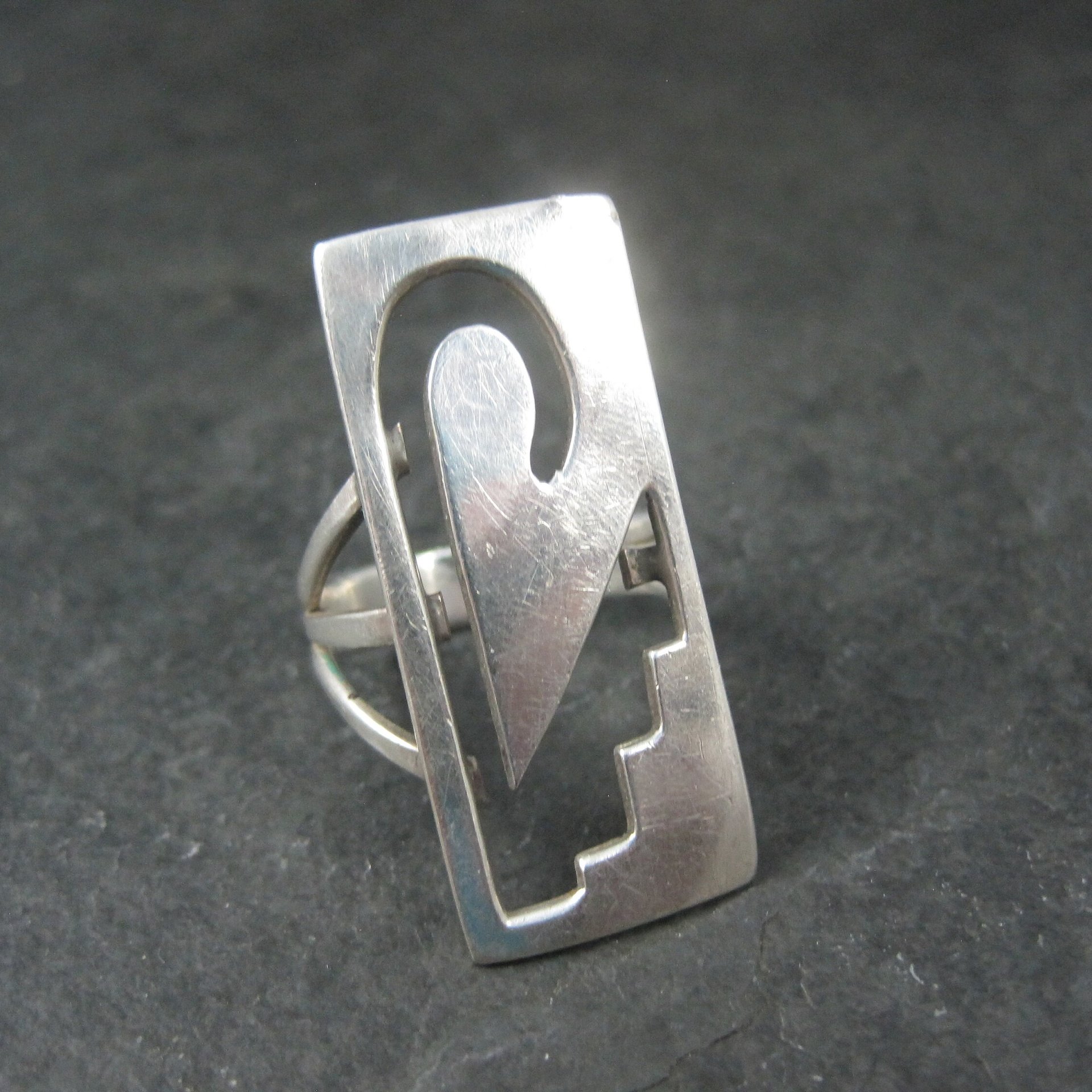 Long Southwestern Hopi Sterling Ring Size 7