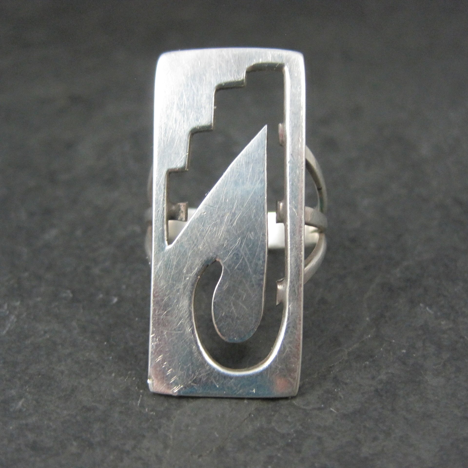 Long Southwestern Hopi Sterling Ring Size 7