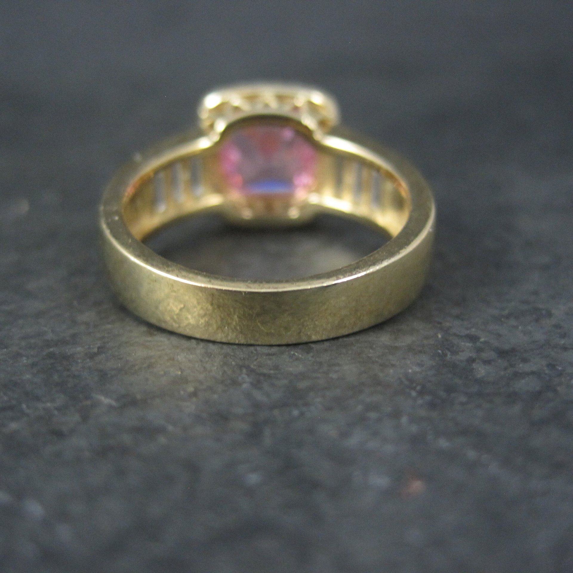 Vintage 90s Vermeil Sterling Pink Cz Ring Size 8