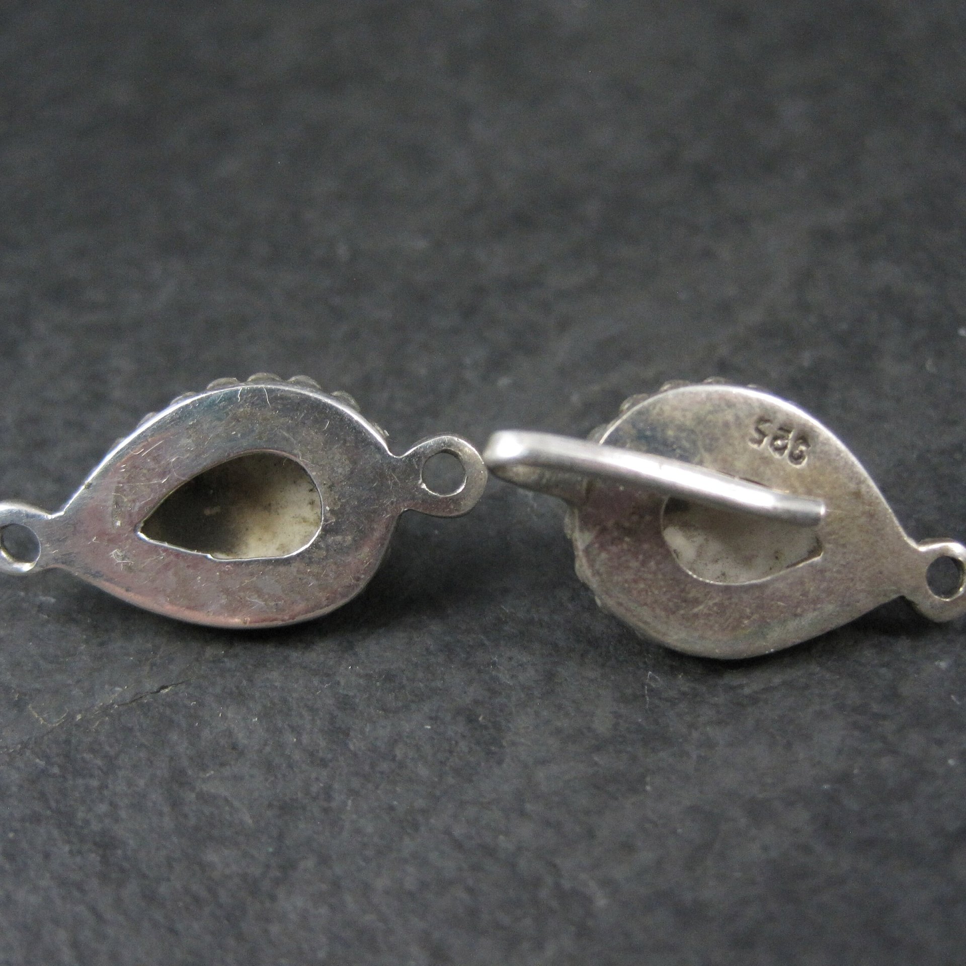 Sterling Carved Howlite Hook Clasp