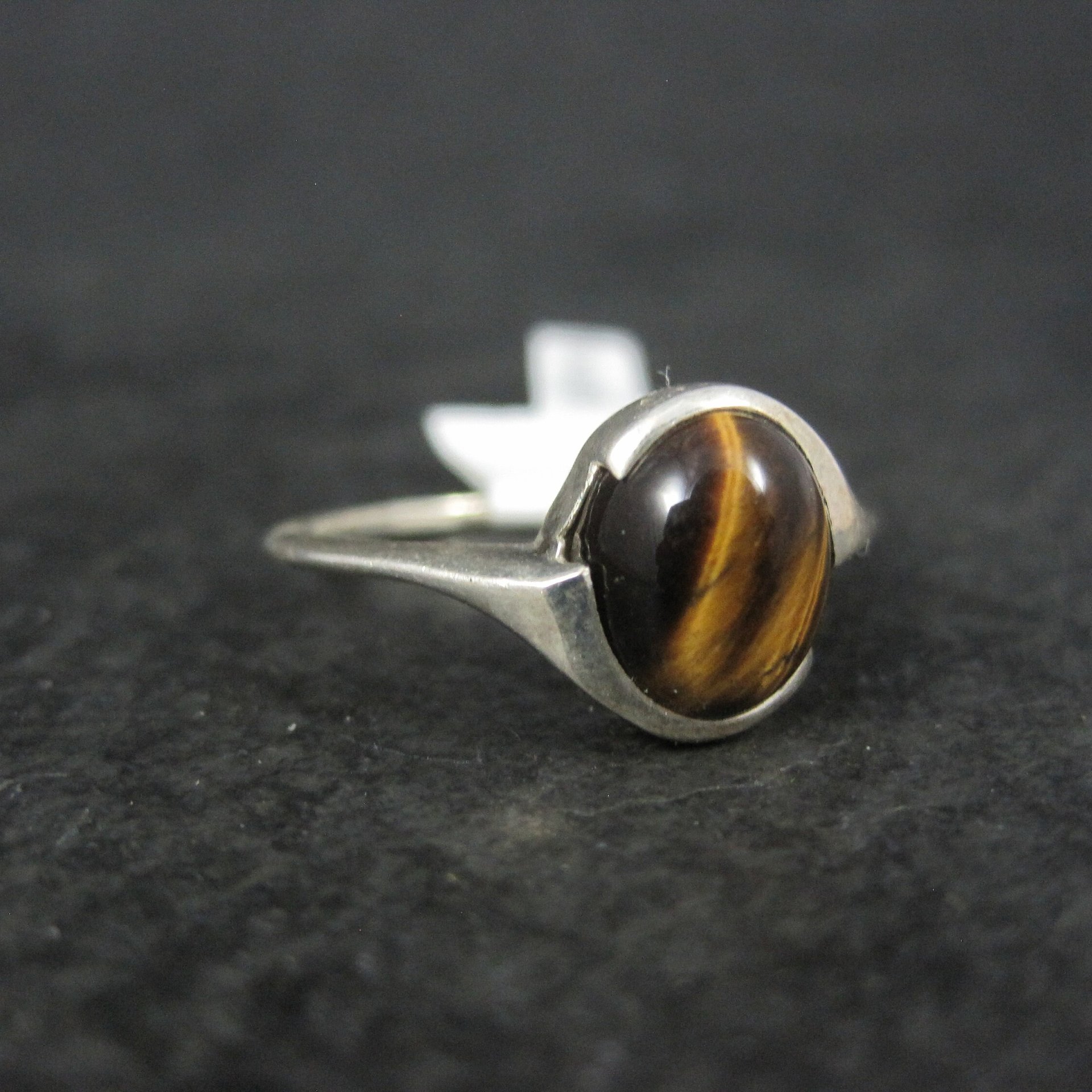 Vintage Sterling Tigers Eye Ring Size 9 NOS