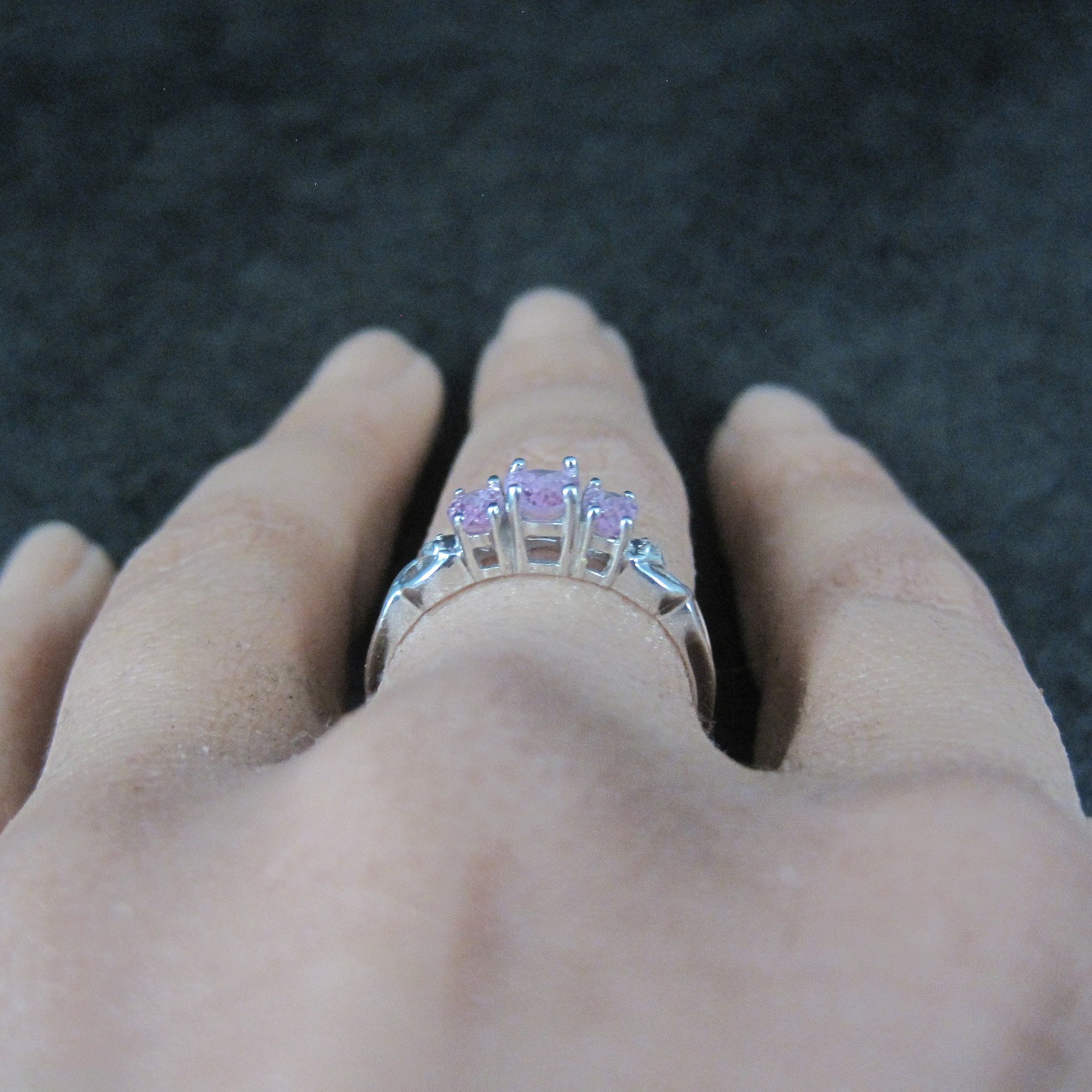 Dainty Vintage 10K Pink Topaz Ring Size 7