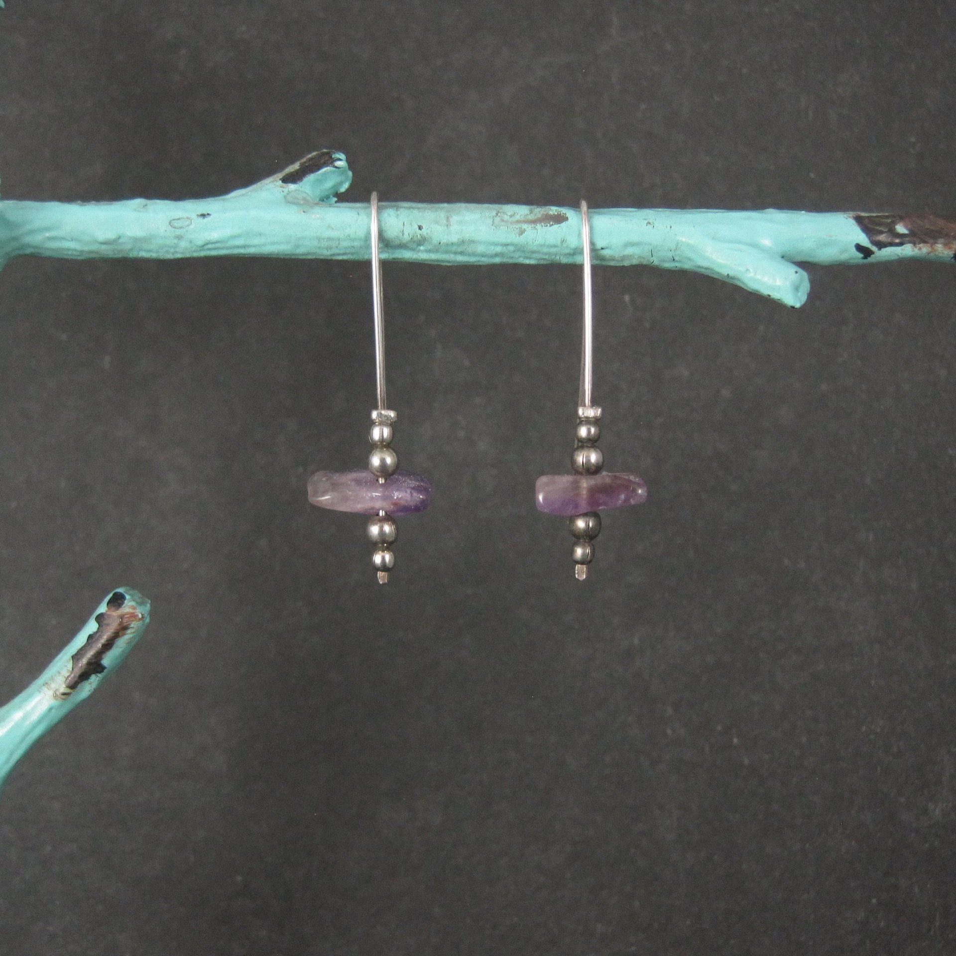 Vintage Sterling Amethyst Earrings