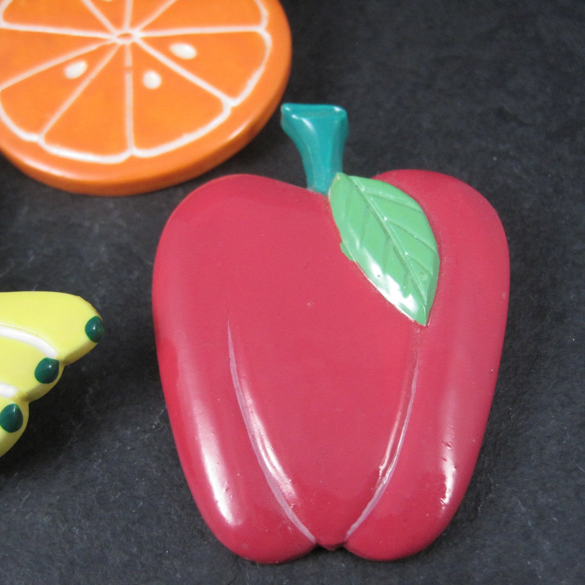 Set of 3 Large Vintage Fruit Brooches