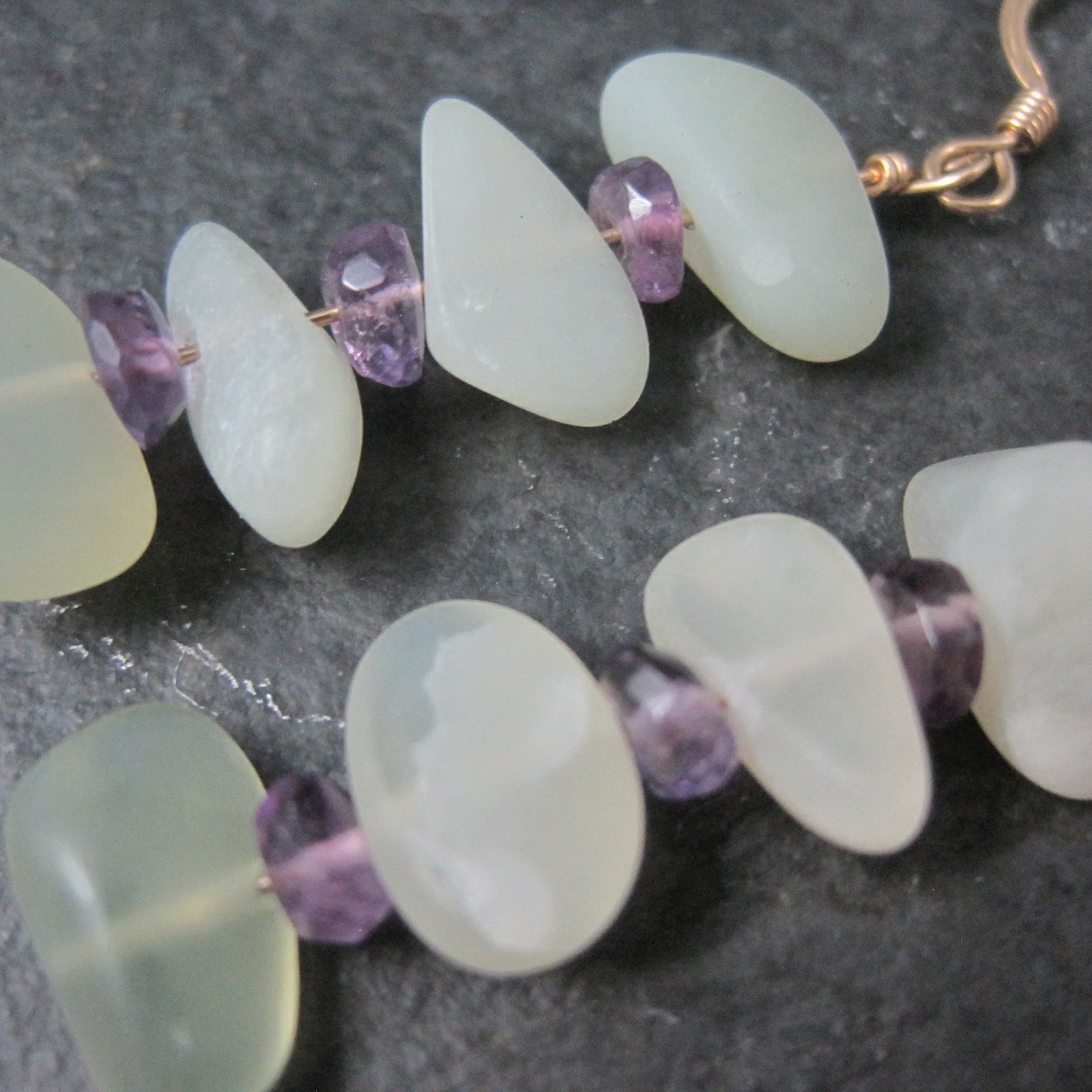Long Vintage Quartz Amethyst Earrings