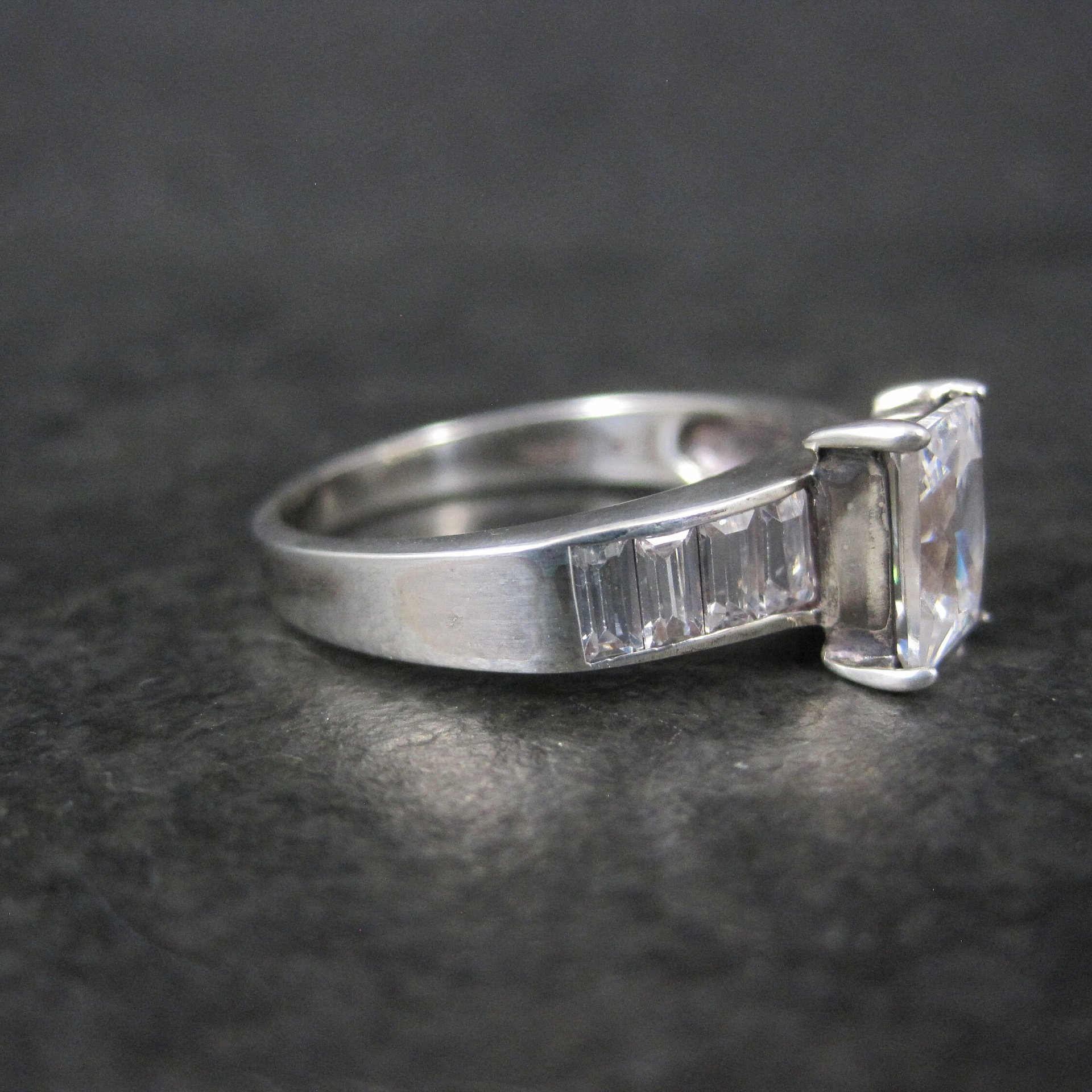 Vintage Sterling Cubic Zirconia Ring Size 9 by Avon