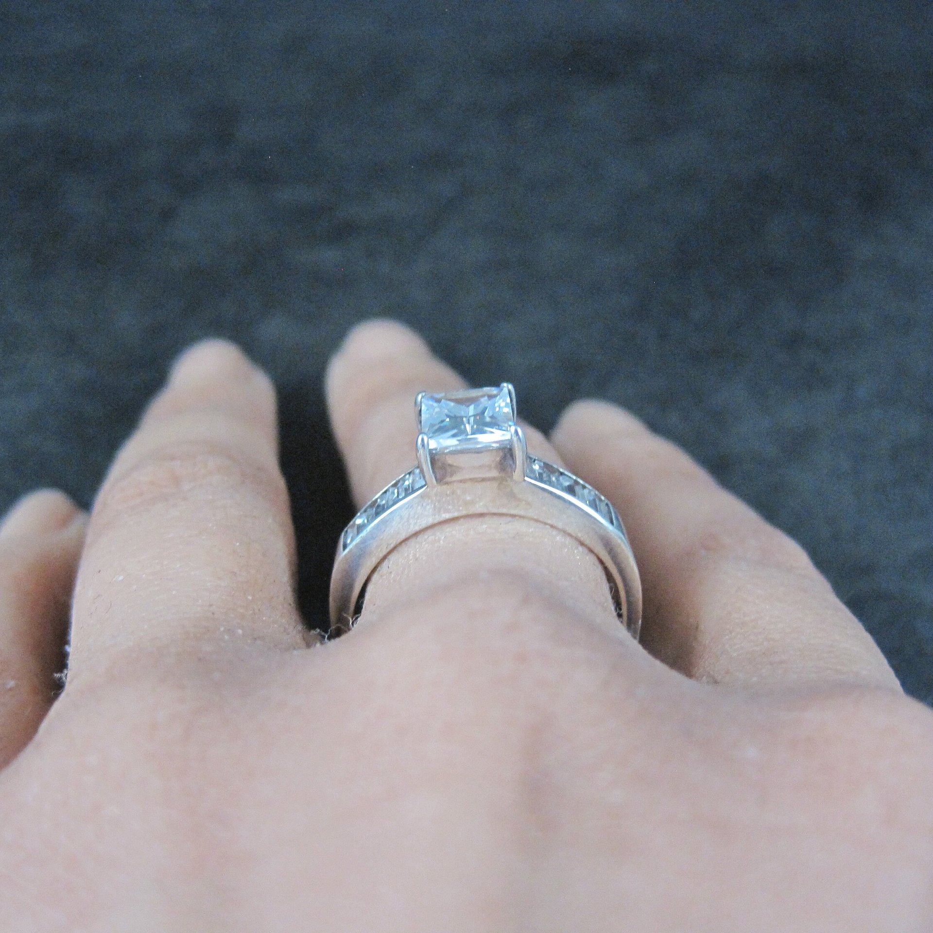 Vintage Sterling Cubic Zirconia Ring Size 9 by Avon