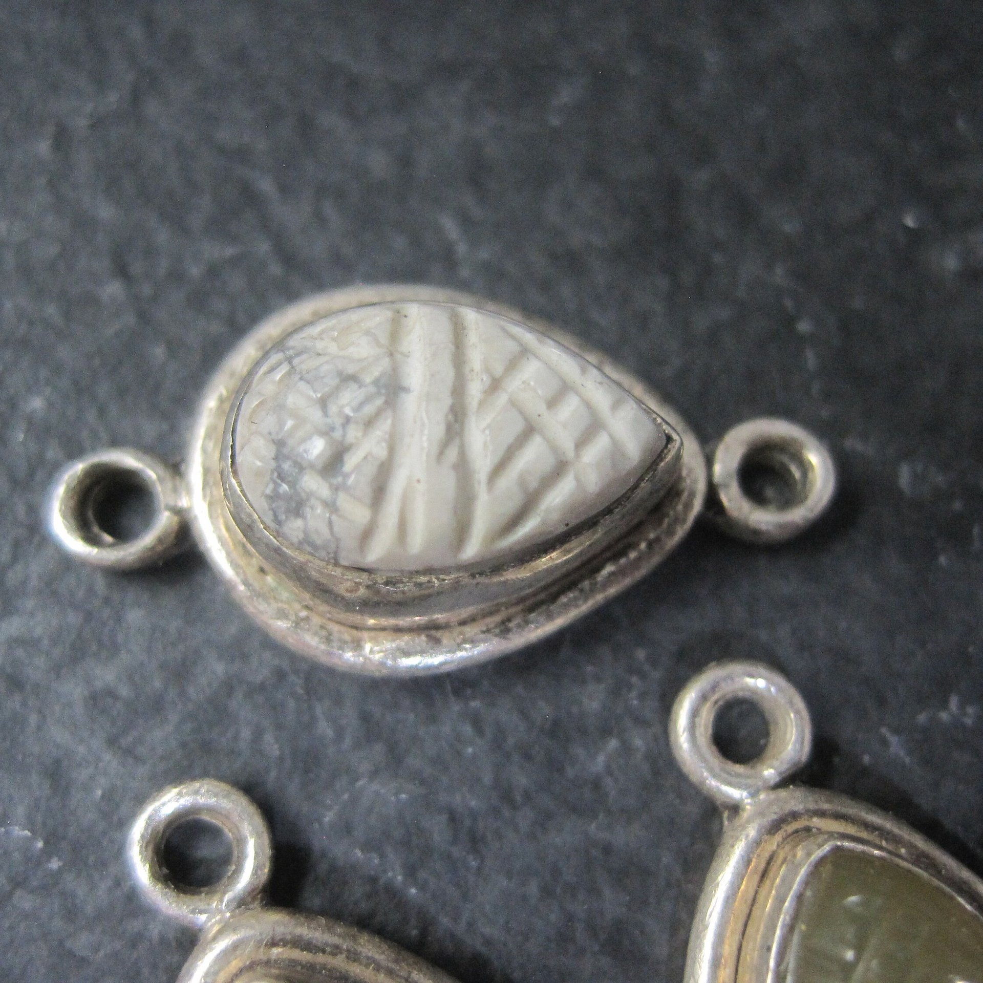 Lot of 3 Sterling Silver Gemstone Jewelry Connectors