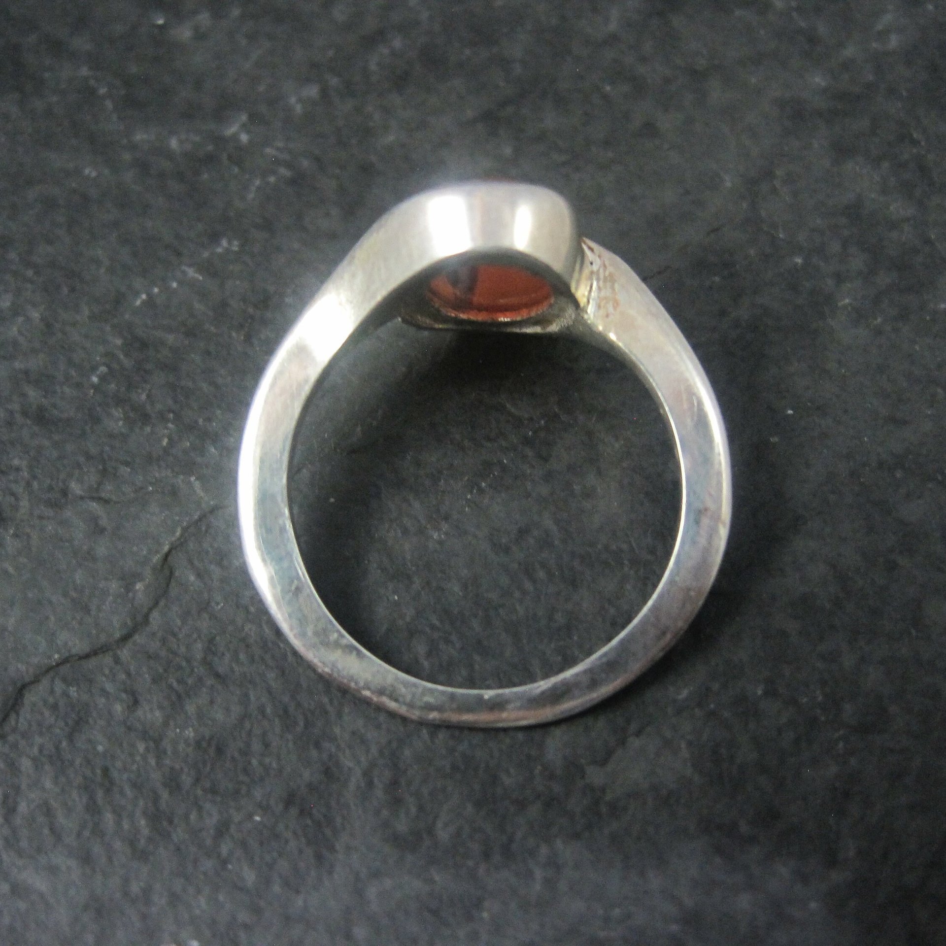 Vintage Sterling Carnelian Cabochon Ring Sizes 6
