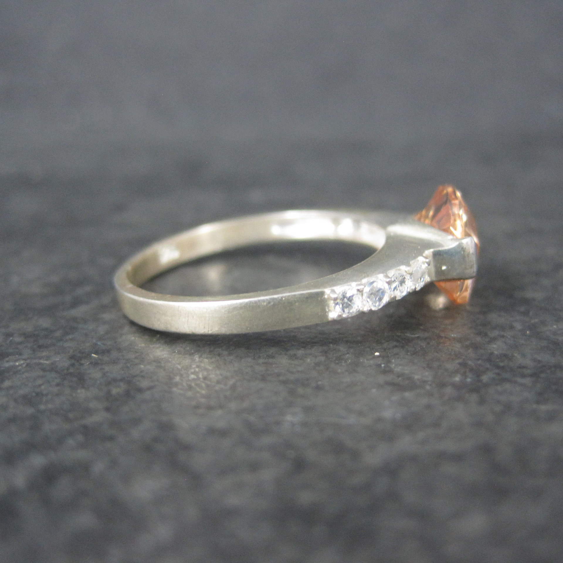 Vintage Sterling Cz Cocktail Ring Size 11