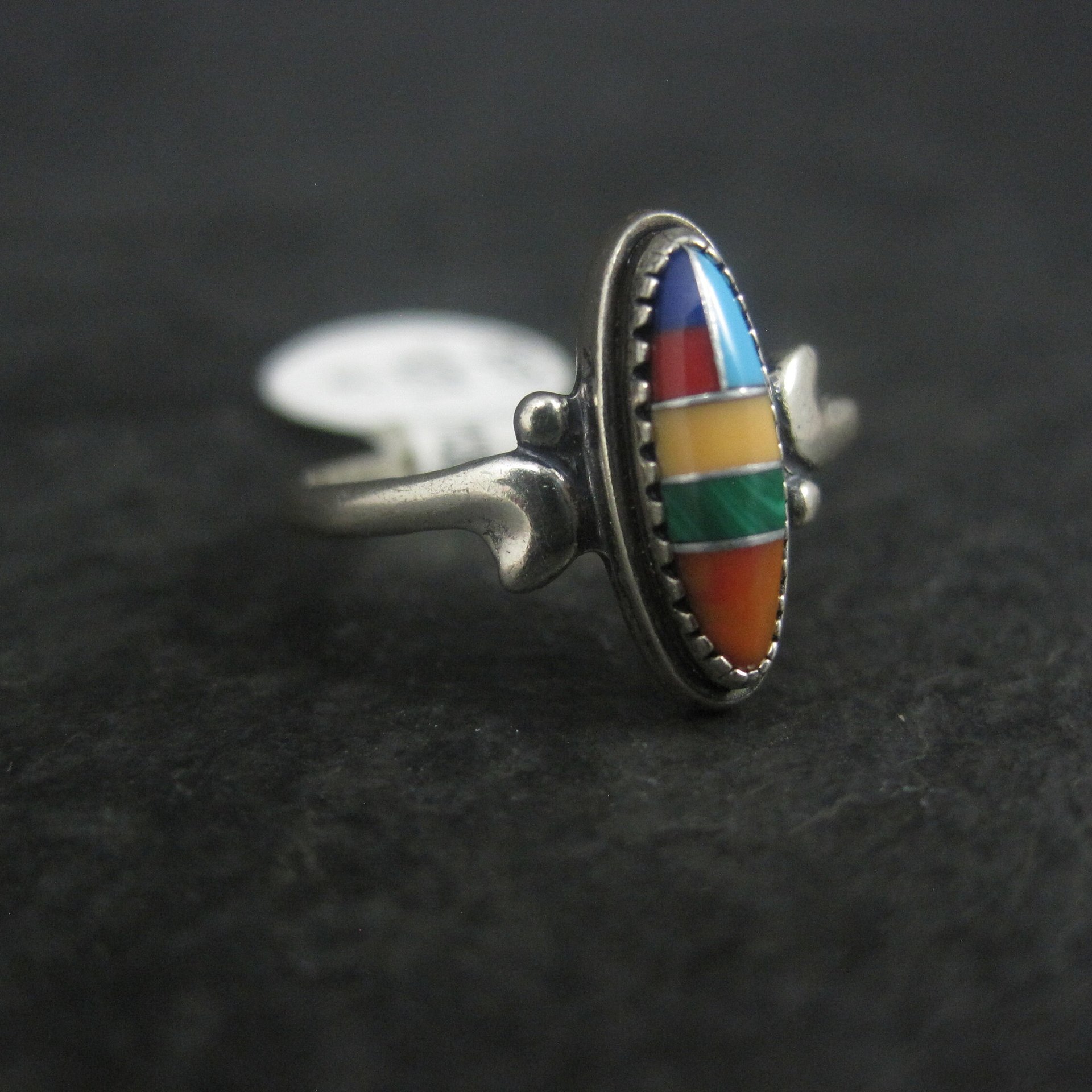 Dainty Southwestern Sterling Inlay Ring