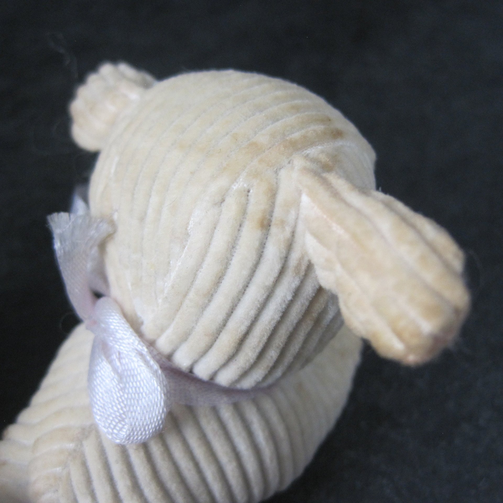 Vintage 2 Tiny Corduroy Lambs Cotton & Cellulose