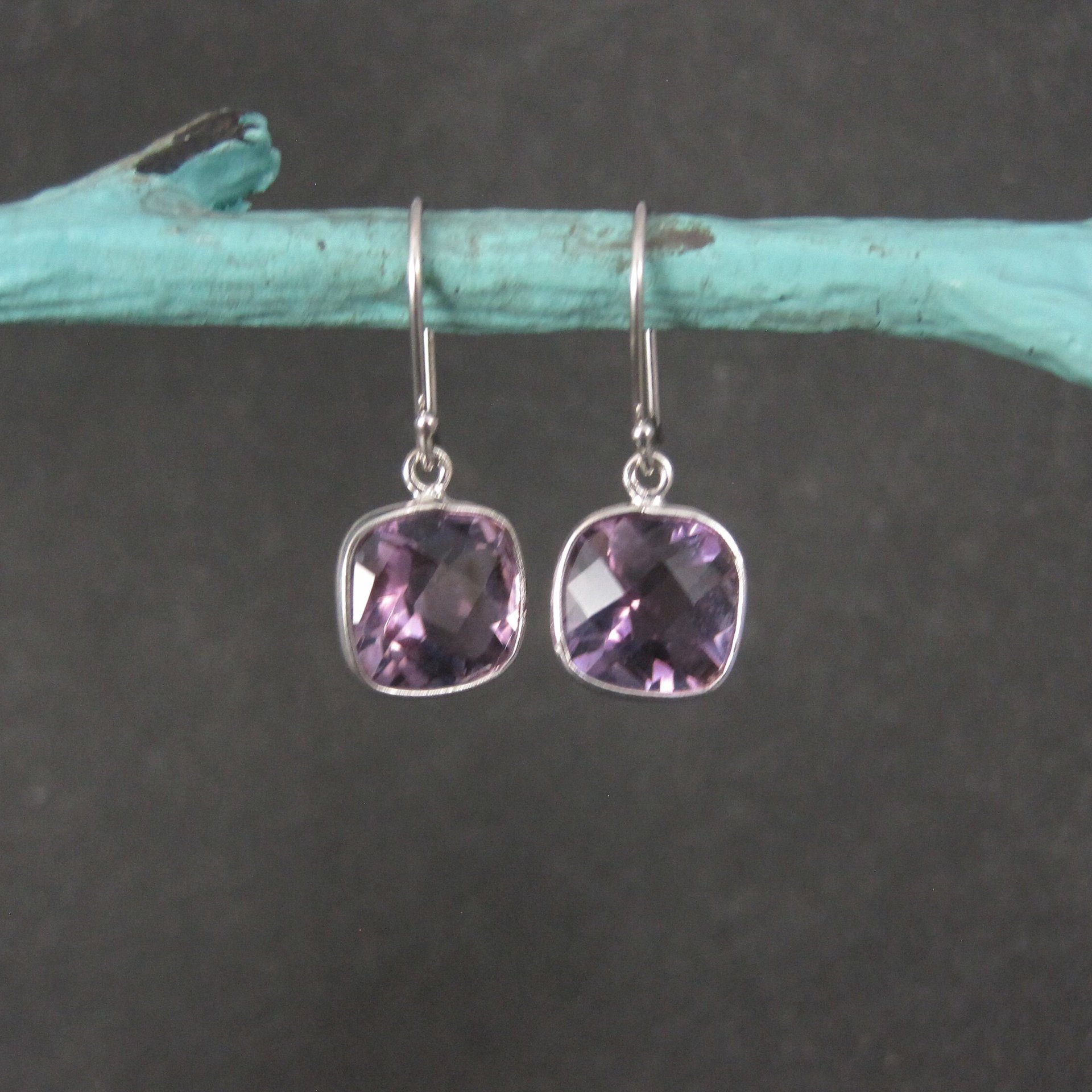 Vintage Sterling Amethyst Earrings