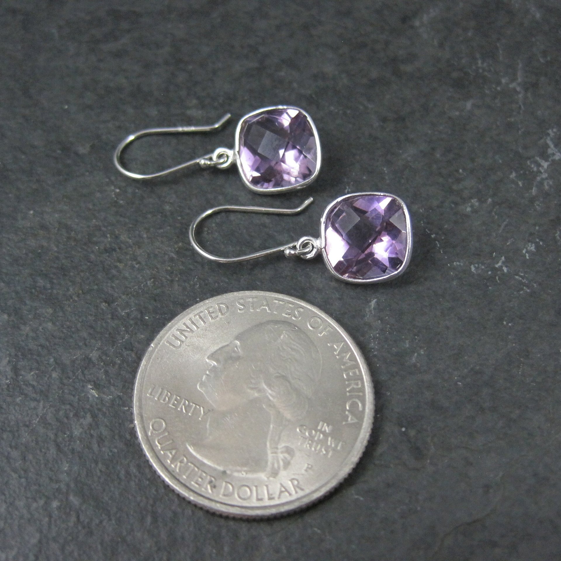 Vintage Sterling Amethyst Earrings
