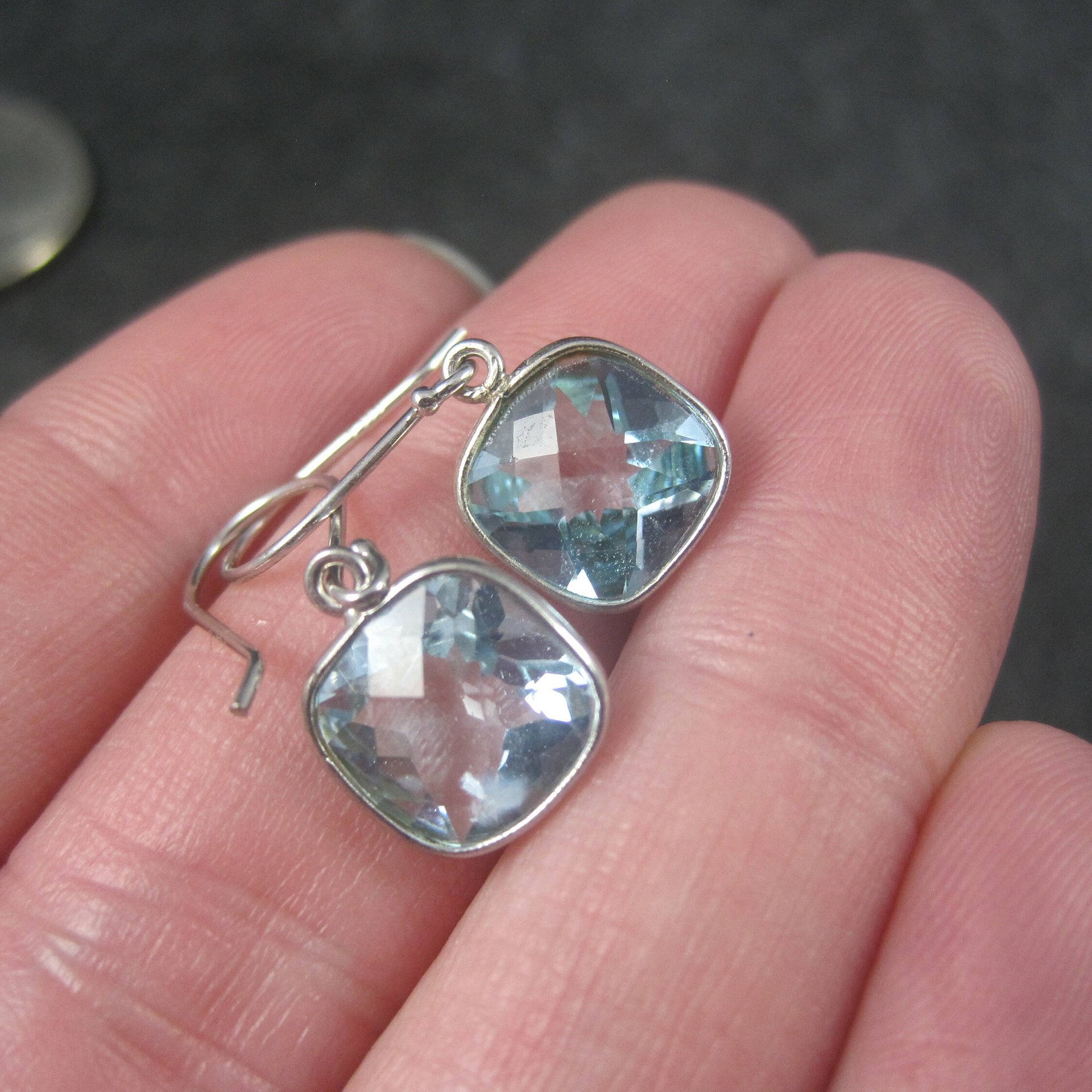 Vintage Sterling Topaz Earrings