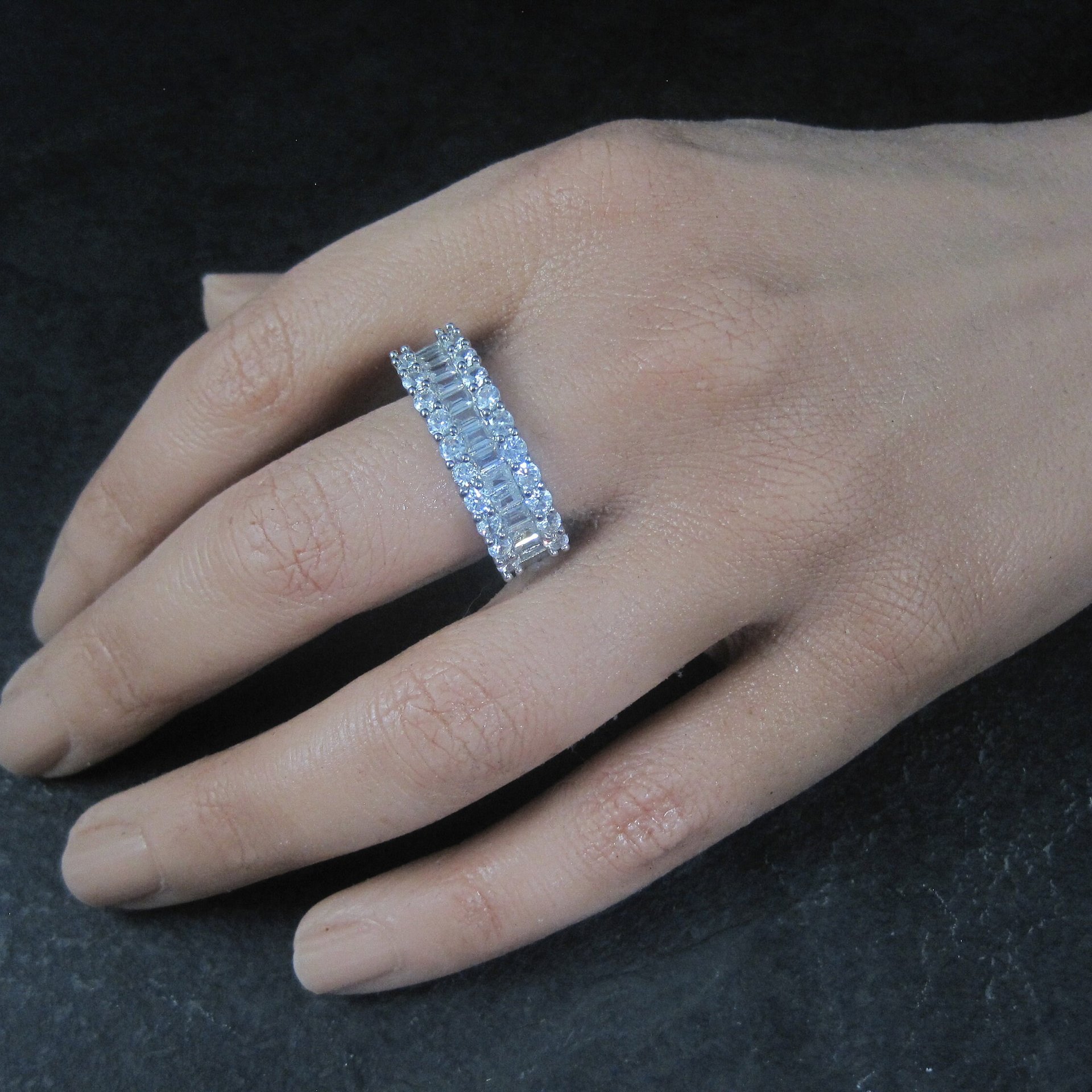 Vintage Sterling Cubic Zirconia Ring Size 10