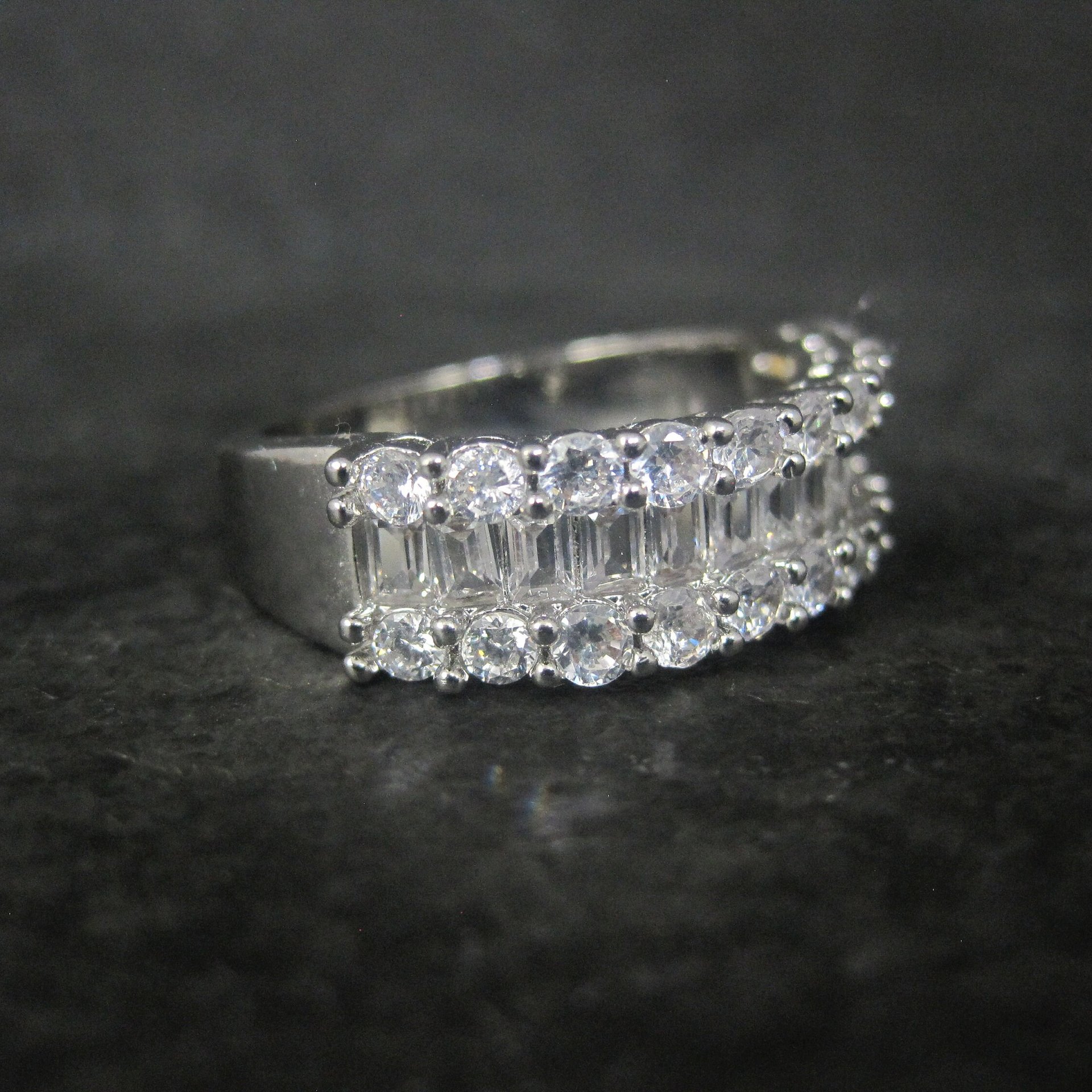 Vintage Sterling Cubic Zirconia Ring Size 10